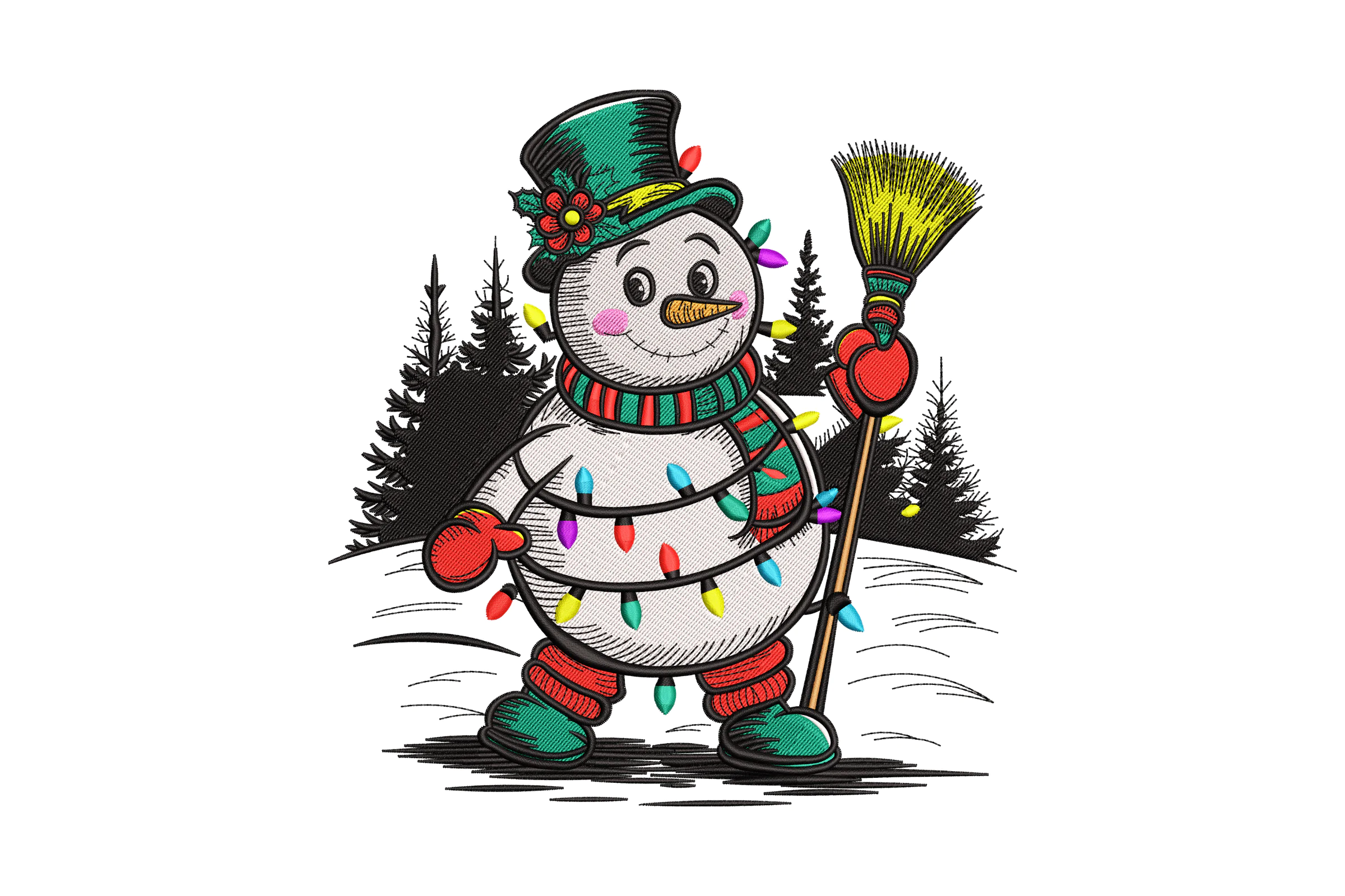 Snowman Embroidery Design File