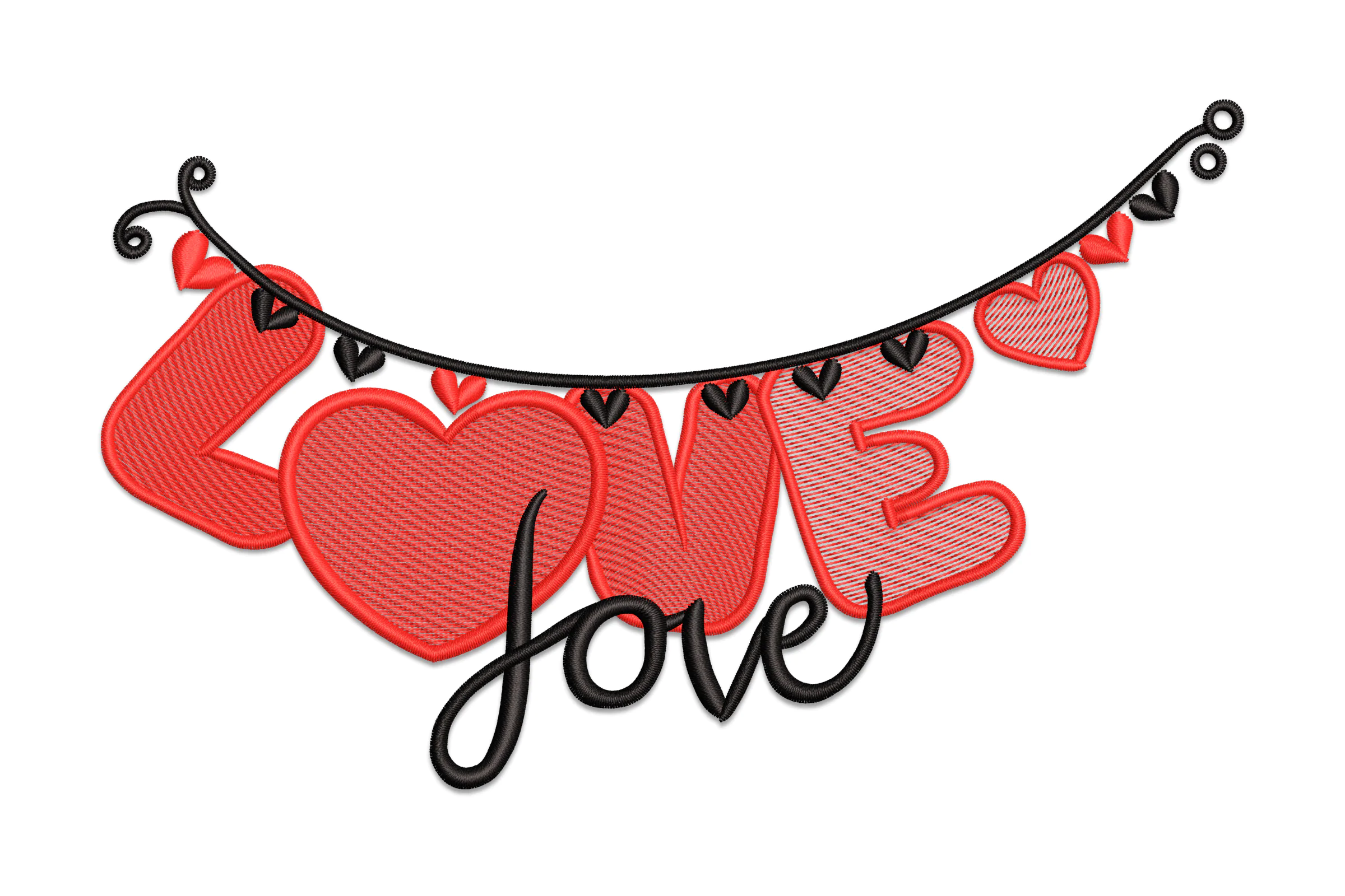 Valentine Love Mini Hearts Embroidery