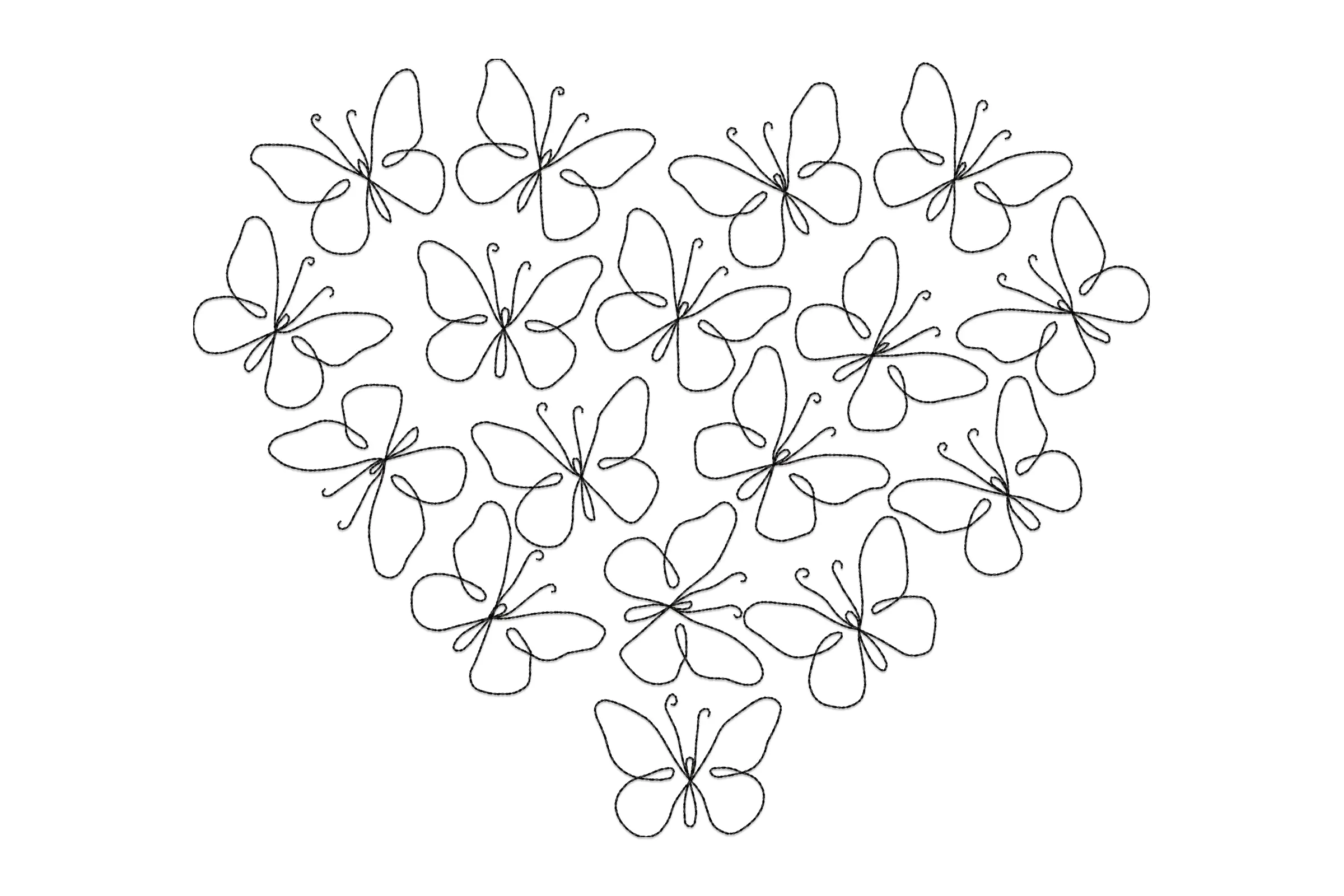 Butterflies Heart Embroidery Design