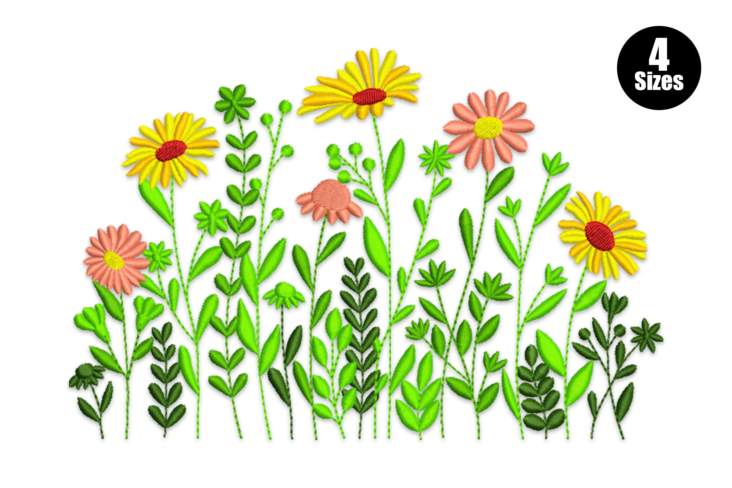Wildflowers Meadow Embroidery Design