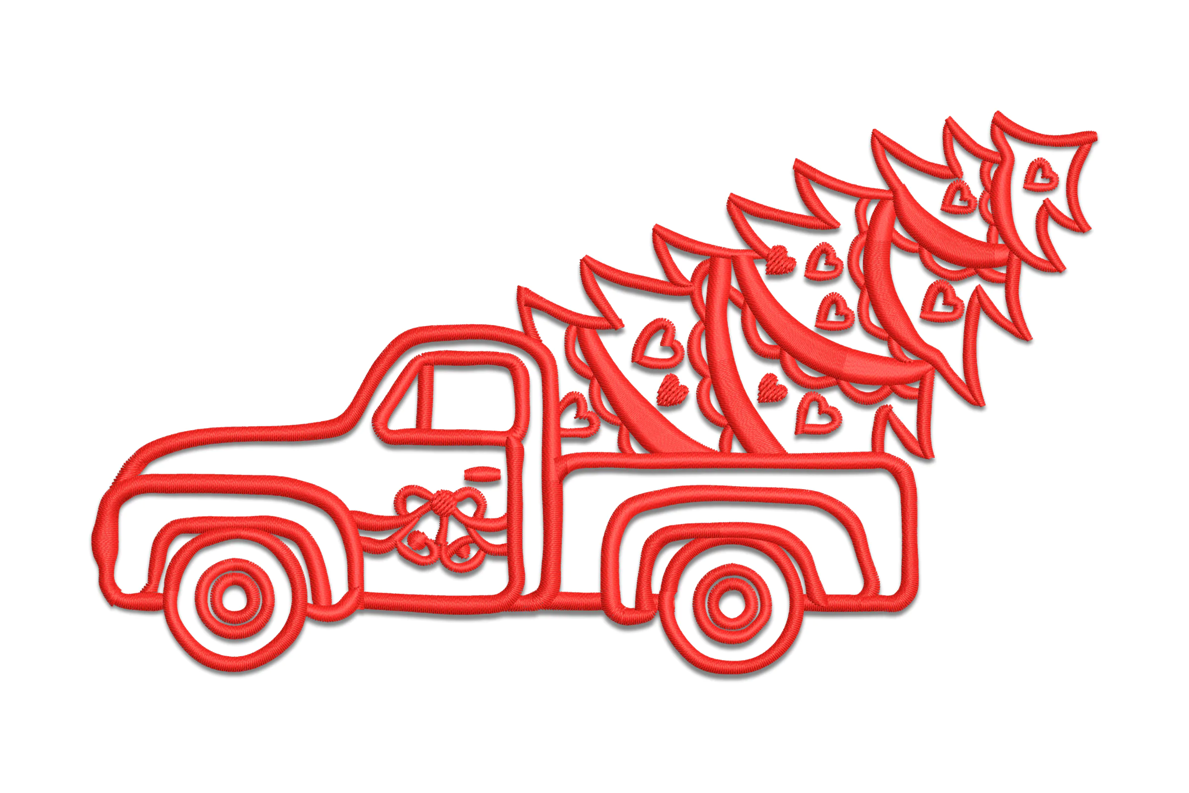 Christmas Tree Truck Embroidery Design Pattern
