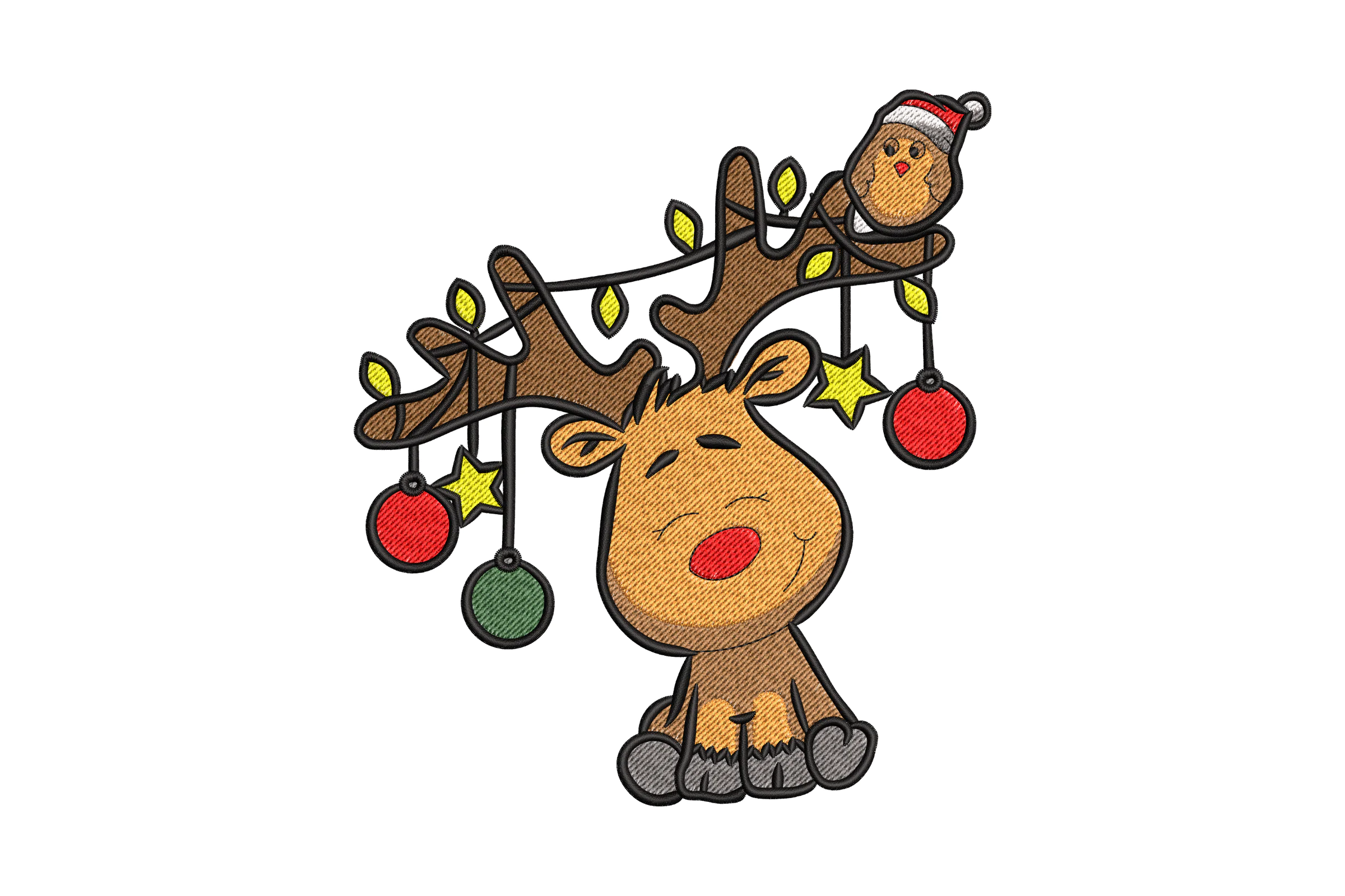Reindeer Christmas  Embroidery File
