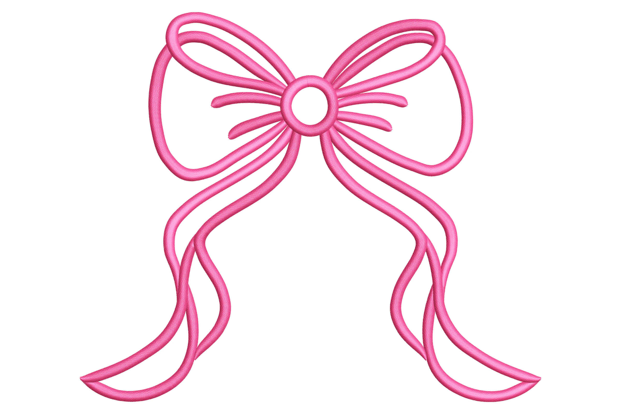 Sweet Ribbon Bow Embroidery Design