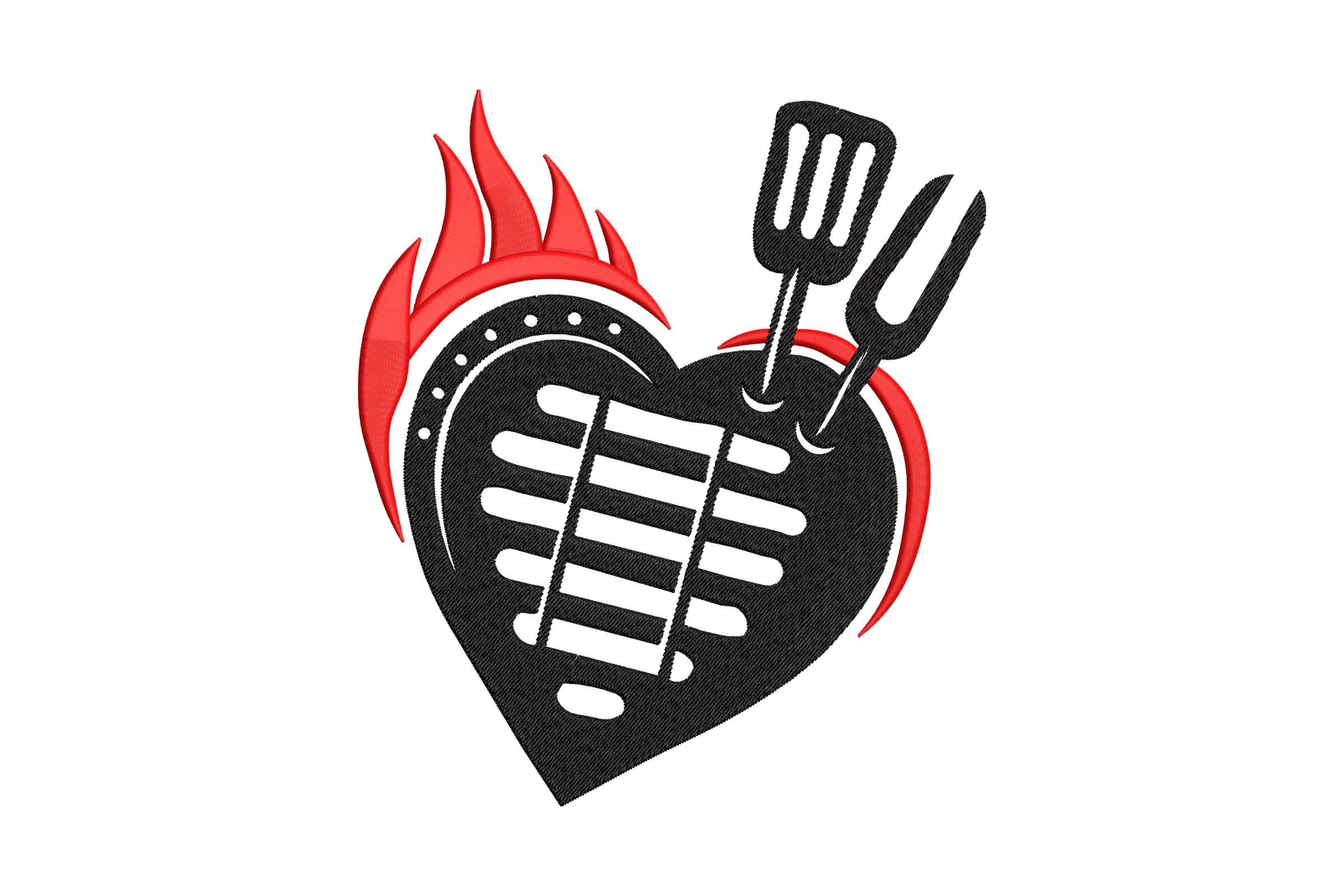 Grill Flames - Machine Embroidery Design