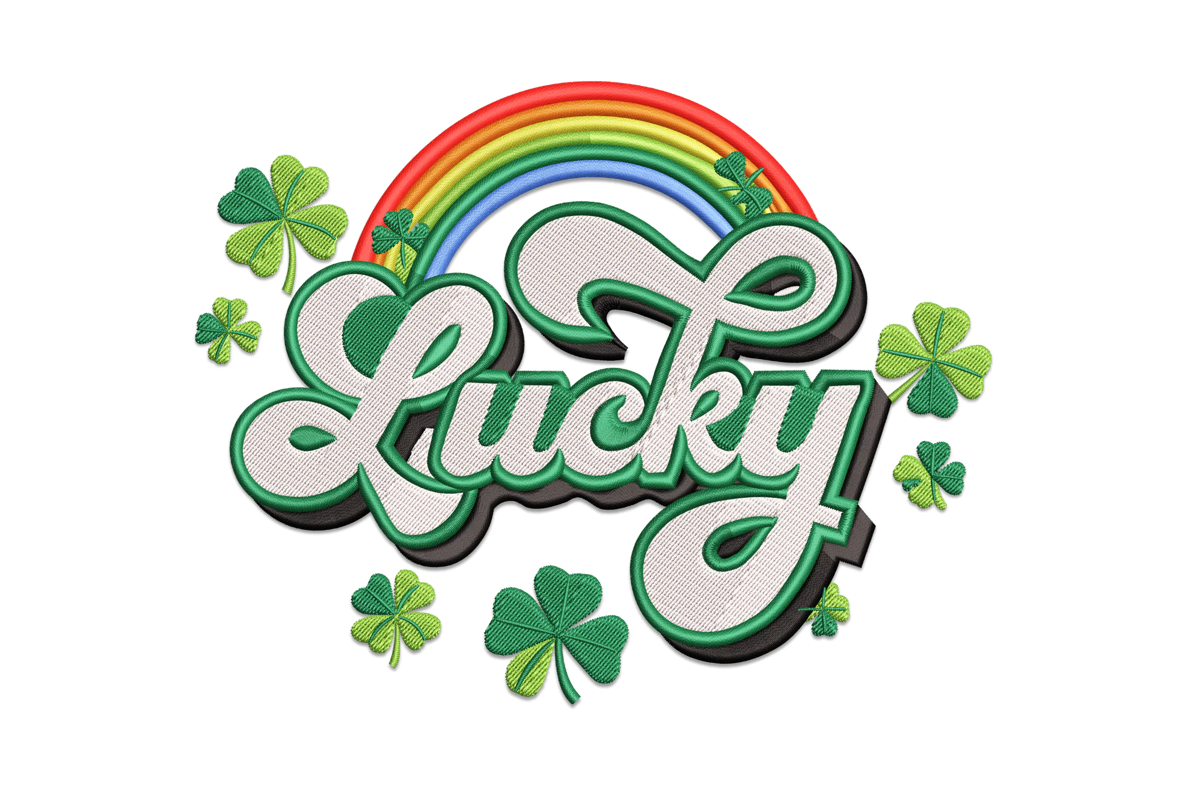 Lucky Rainbow Embroidery Design
