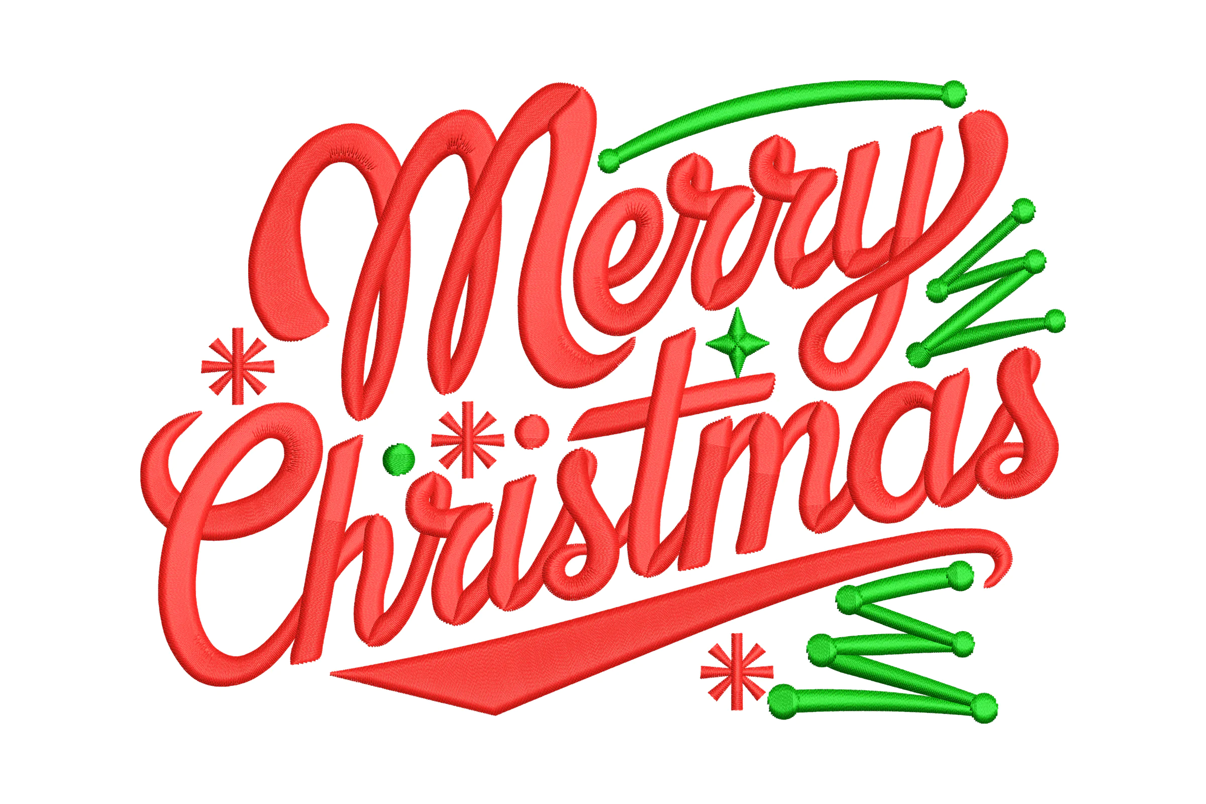 Merry Christmas Applique Embroidery Pattern