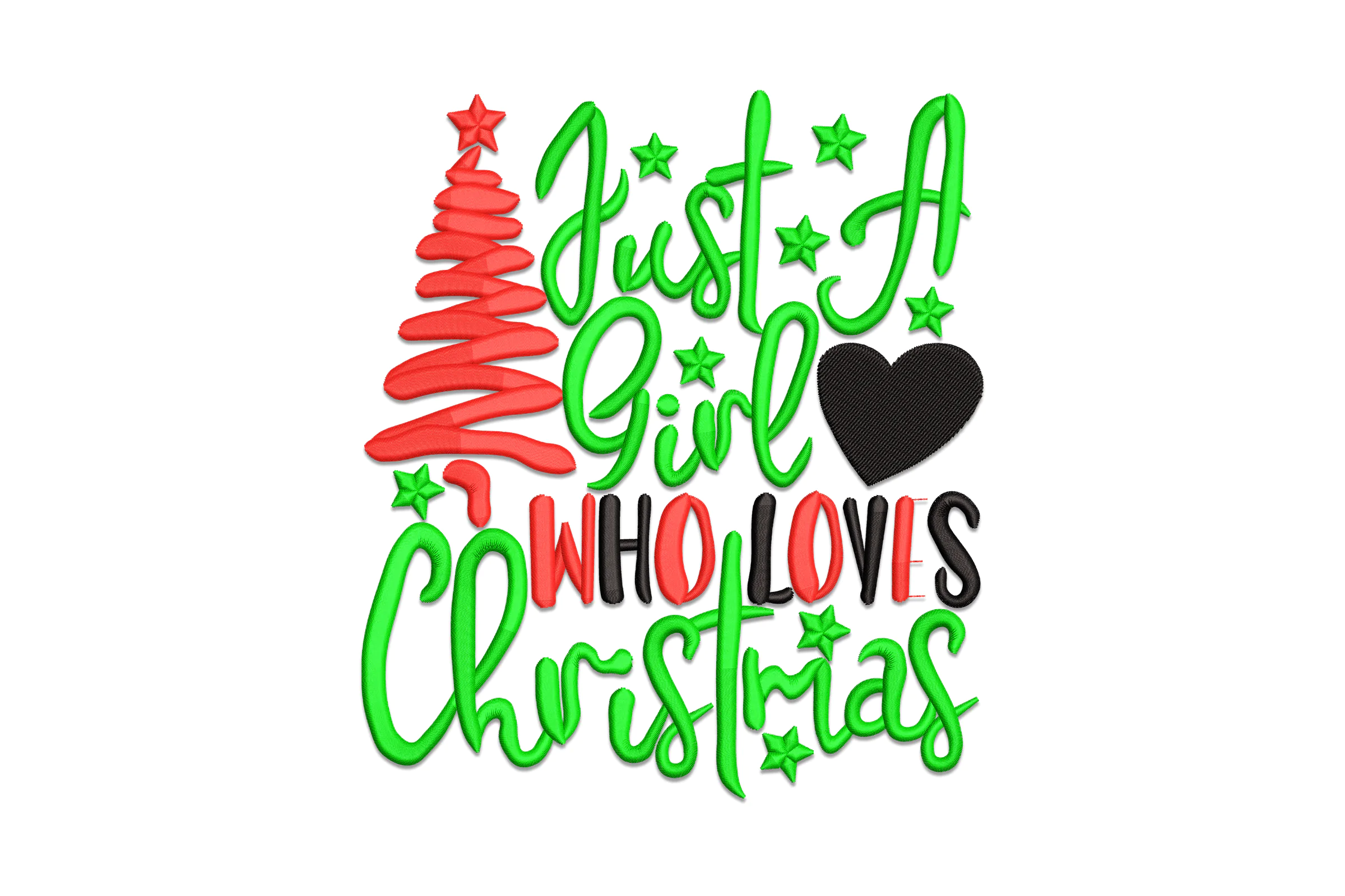 Just A Girl Who Loves Christmas Embroidery Design