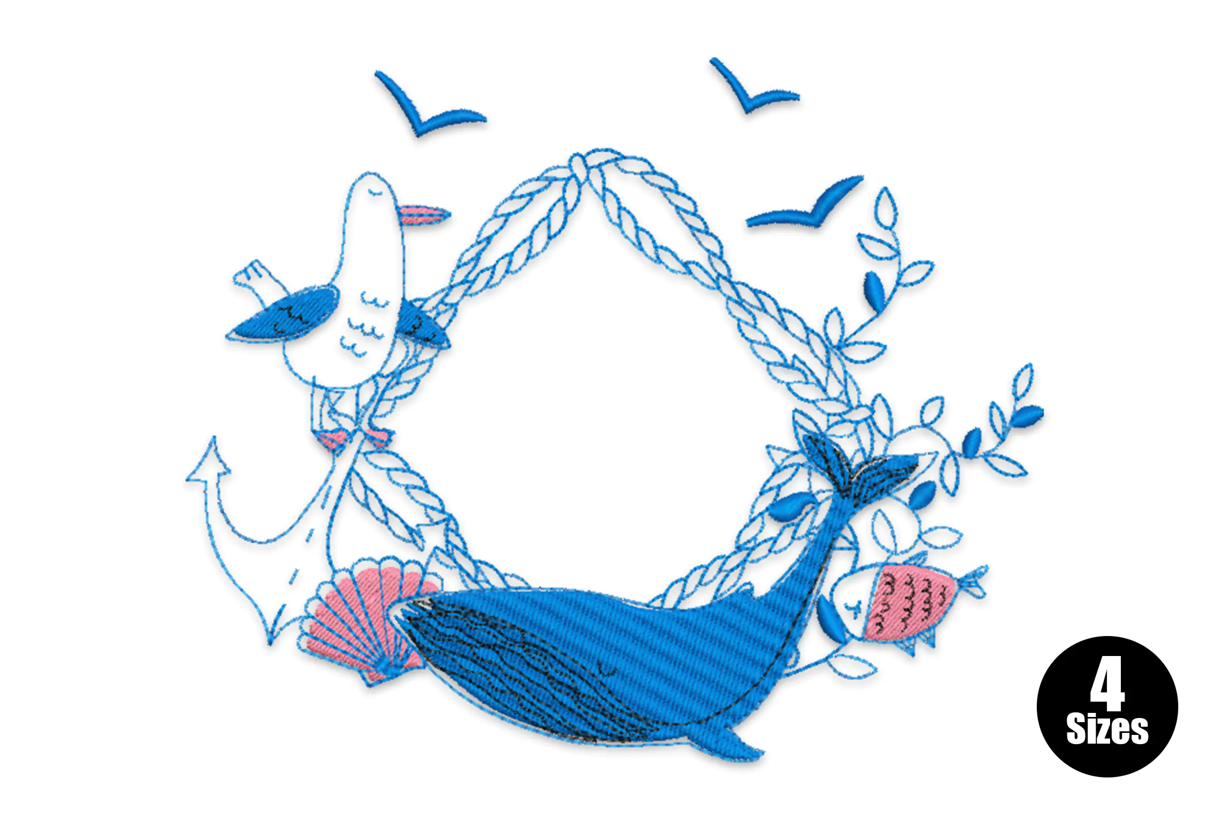Mini Whale Machine Embroidery Design