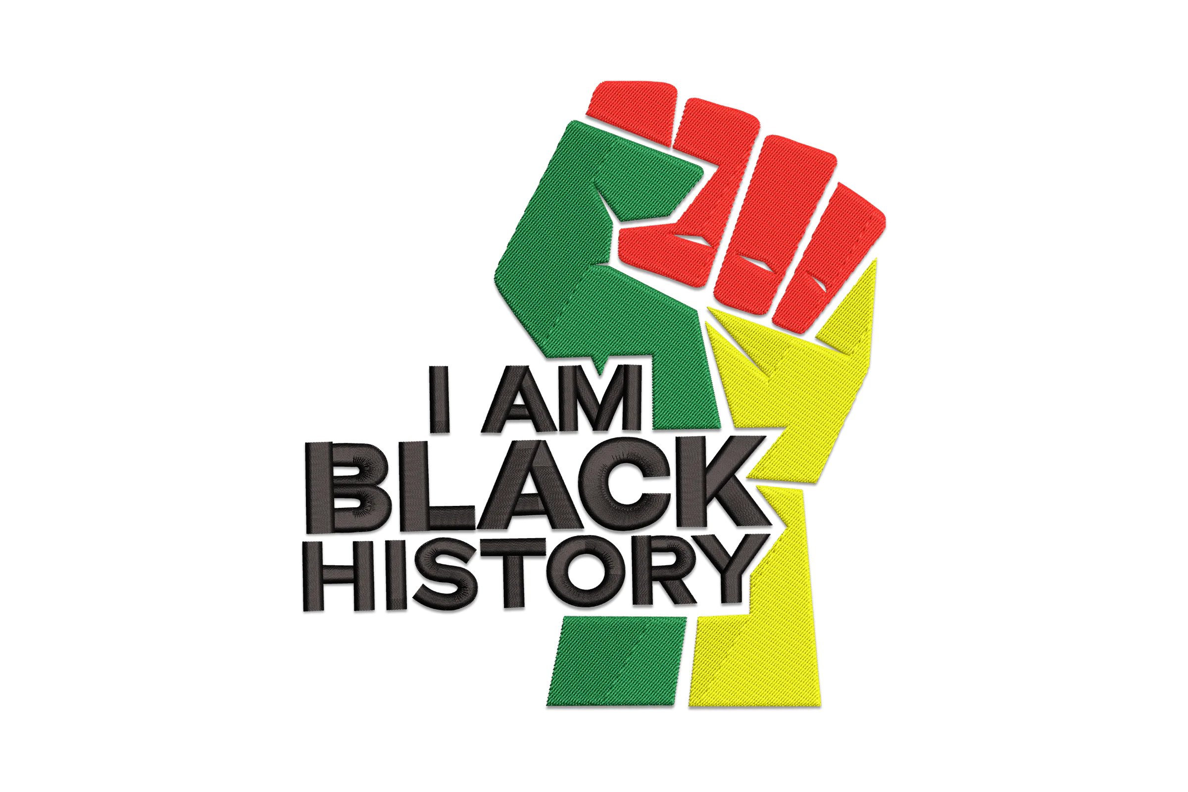 I Am Black History Embroidery Design File