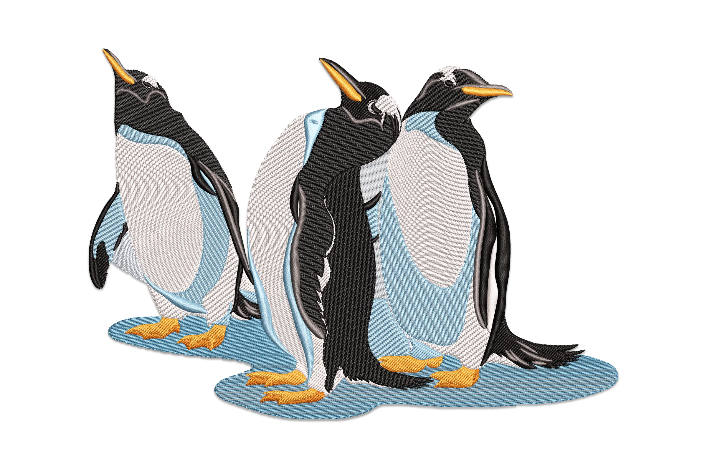Penguins Embroidery Design