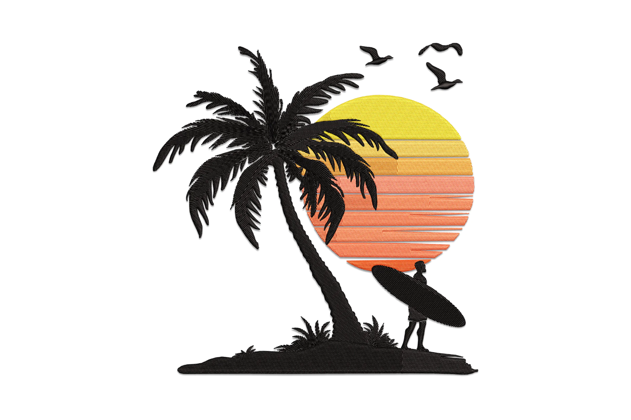Summer Beach Vibes Embroidery Design
