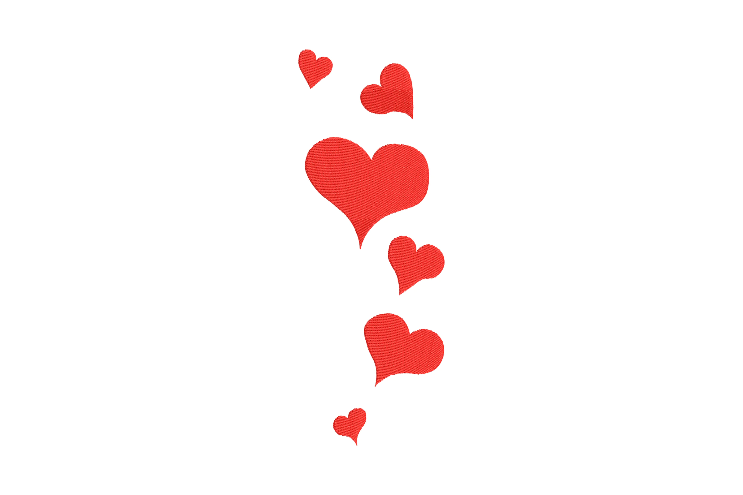 Falling Hearts Embroidery Design