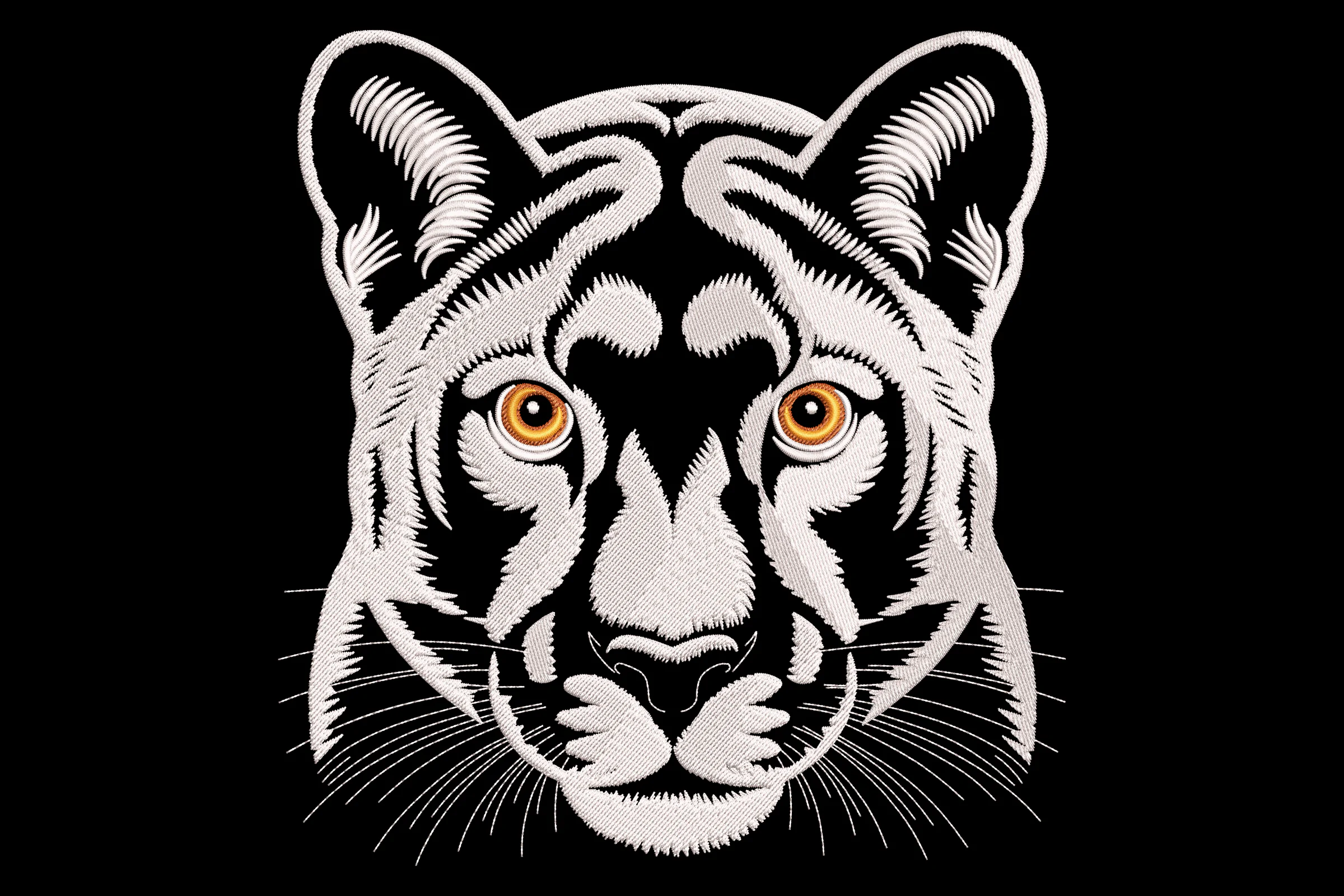 White Tiger Embroidery Design