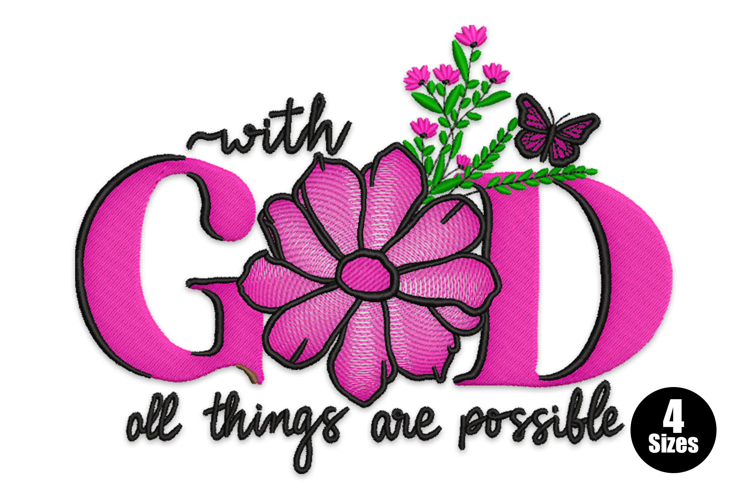 With God All Things Are Possible Machine Embroidery Design