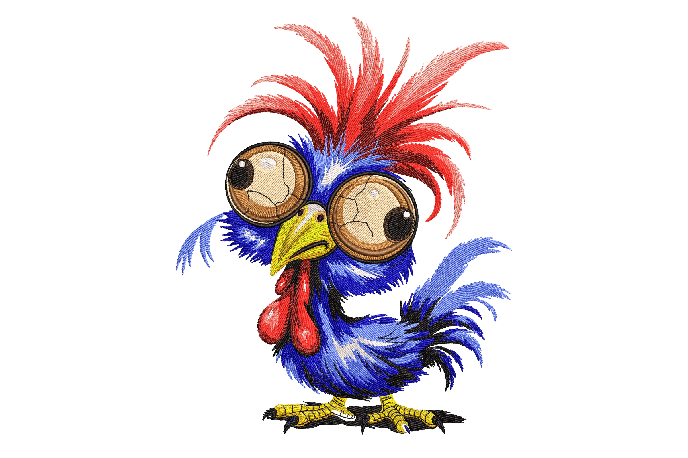 Rooster with Big Eyes Embroidery Design
