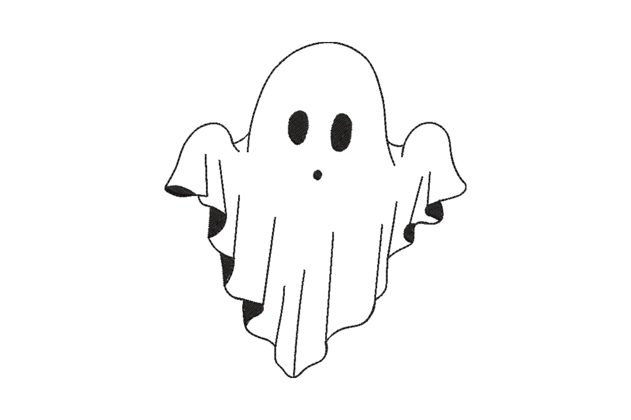 Classic Spooky Ghost Embroidery Design