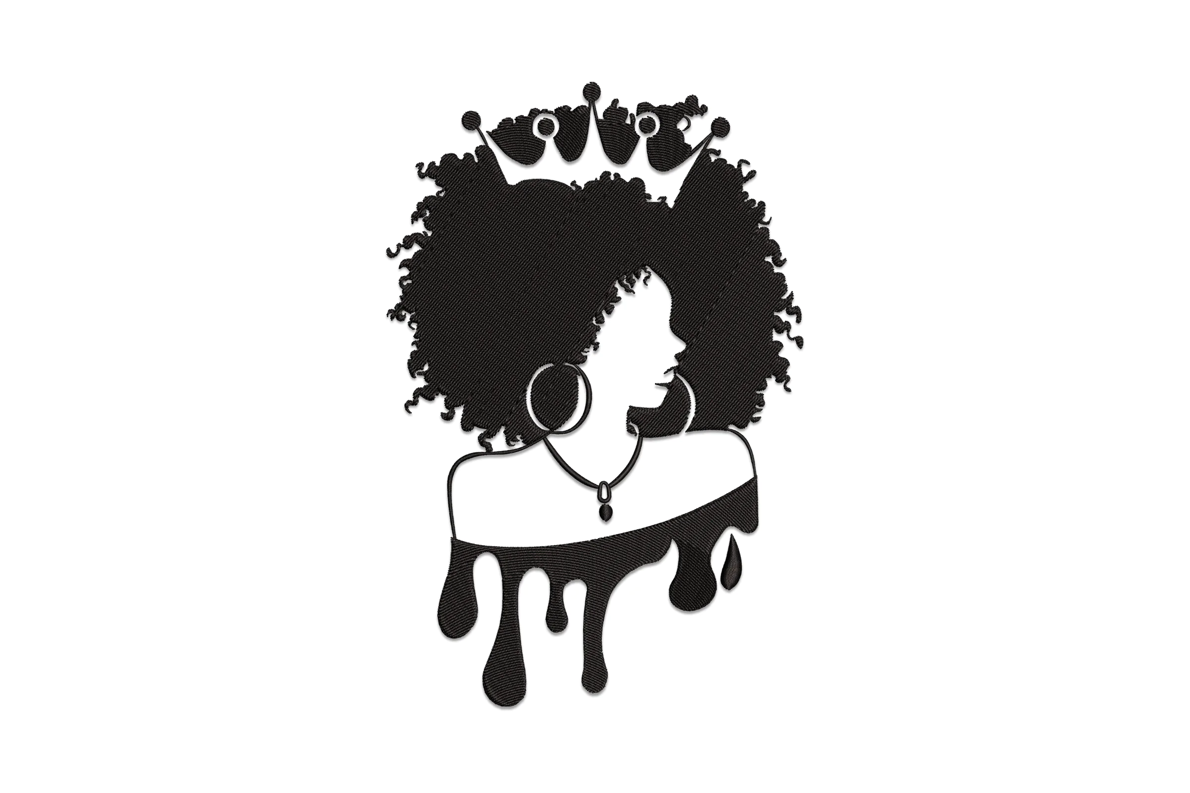 Afro Girl Digital Embroidery Design