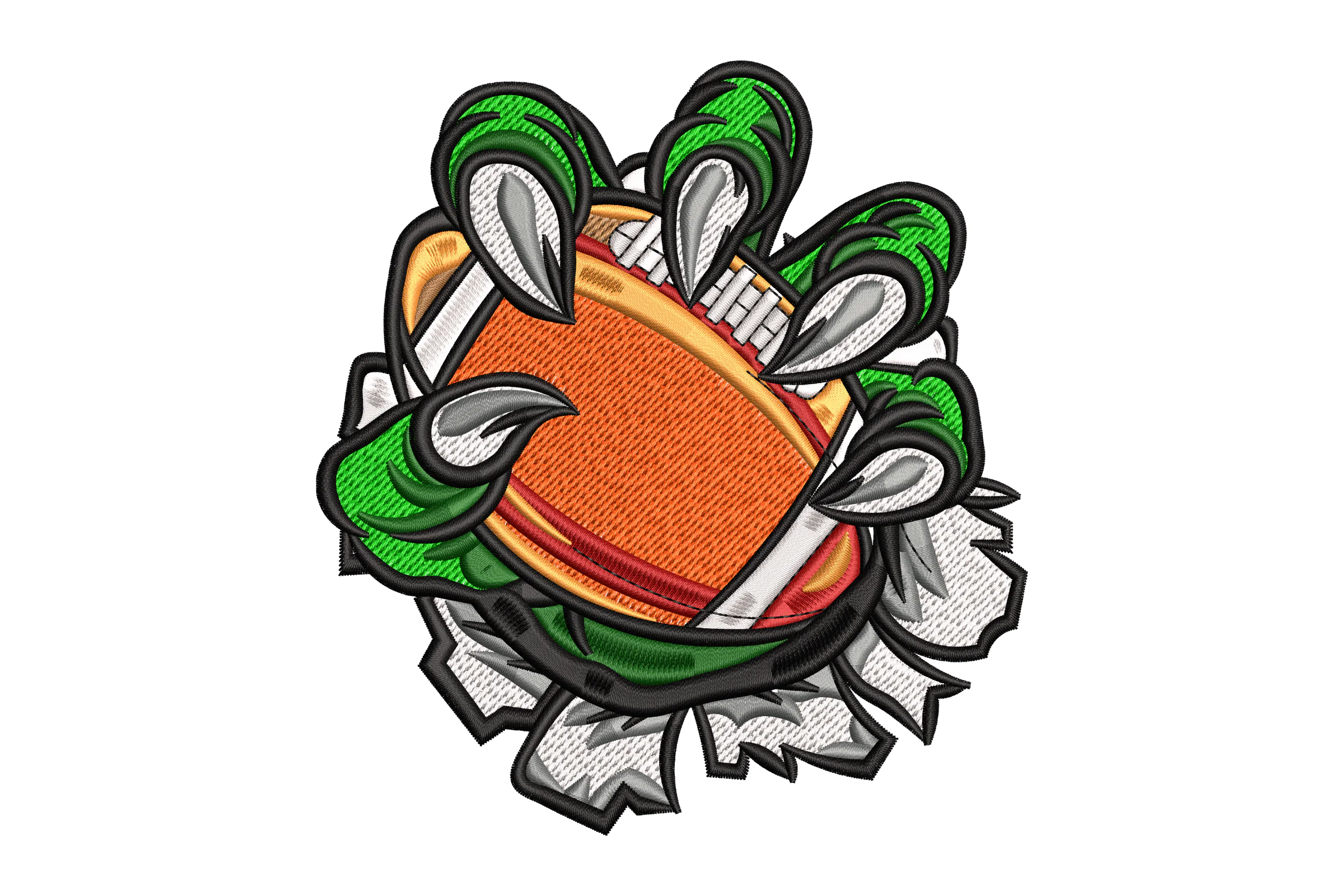Baseball Monster Claw Embroidery Design