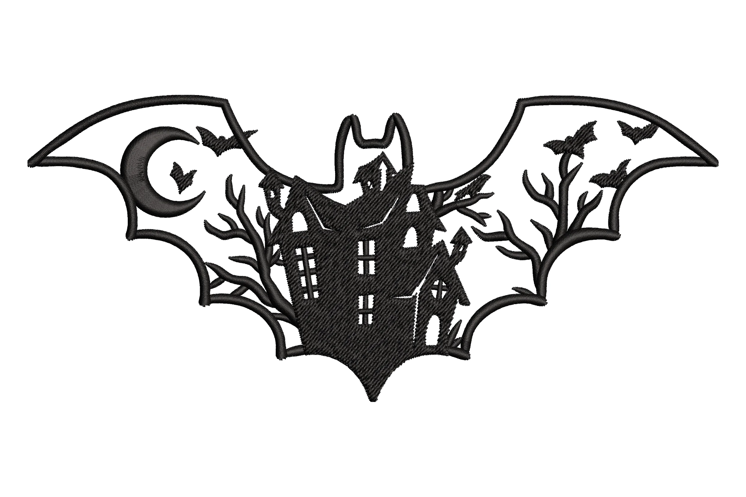 Halloween Bat Embroidery Design