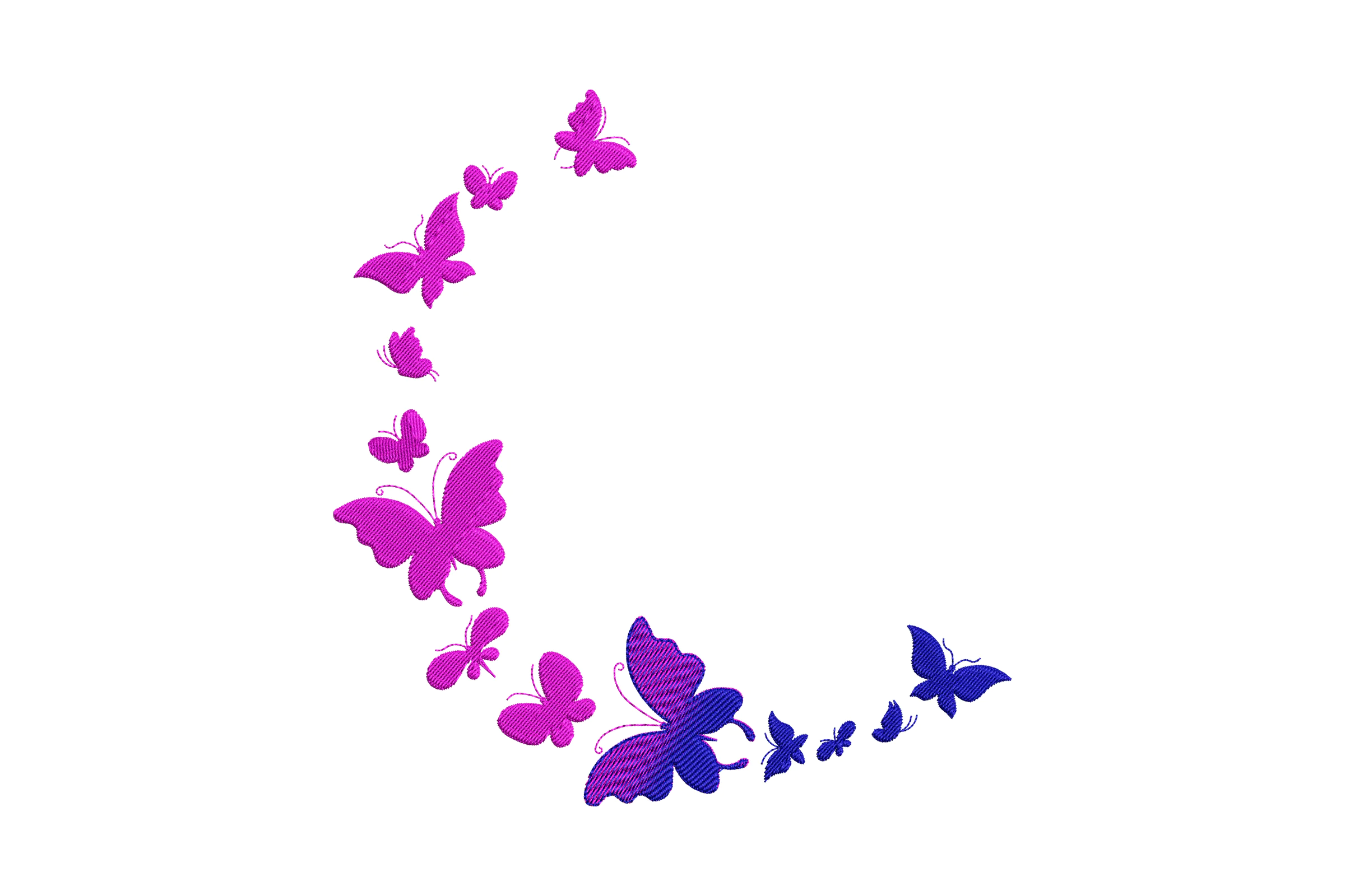 Butterfly Trail Embroidery Design
