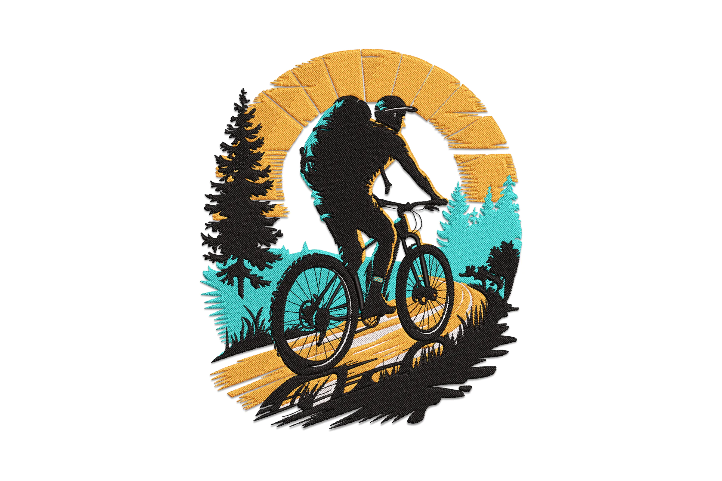Mountain Biking Embroidery Design