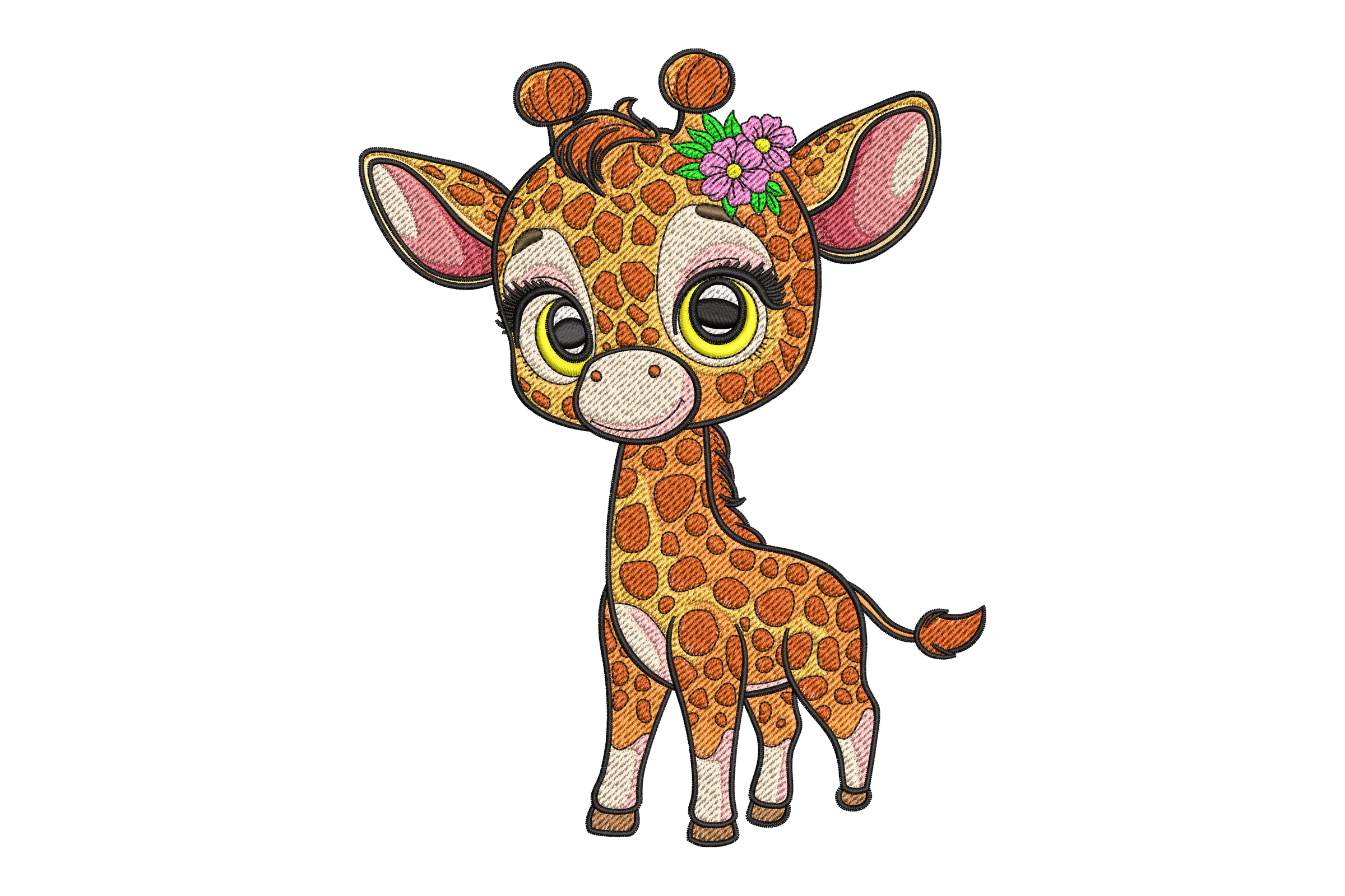 Baby Giraffe Embroidery Desi