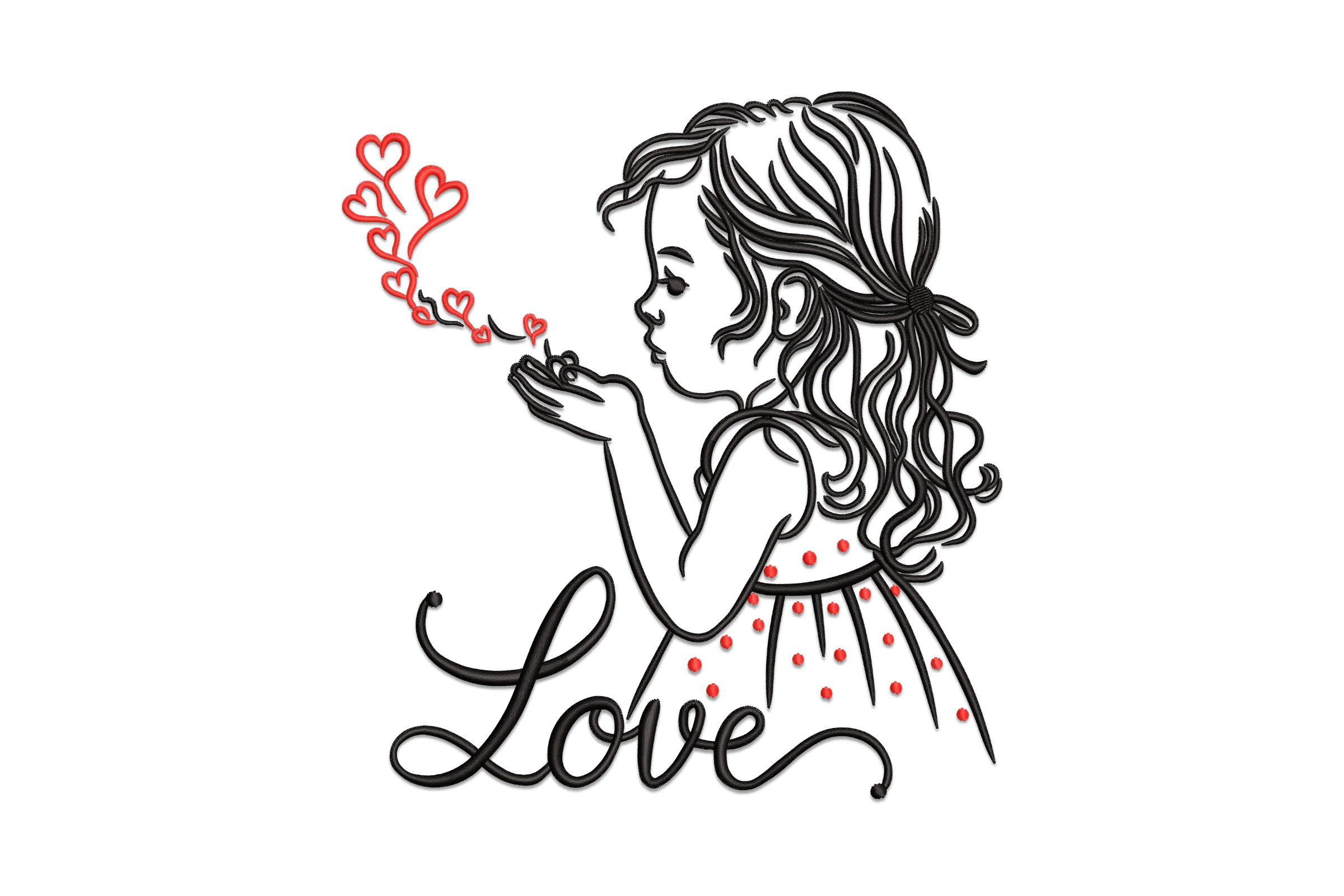 Valentine Baby Love Embroidery Design
