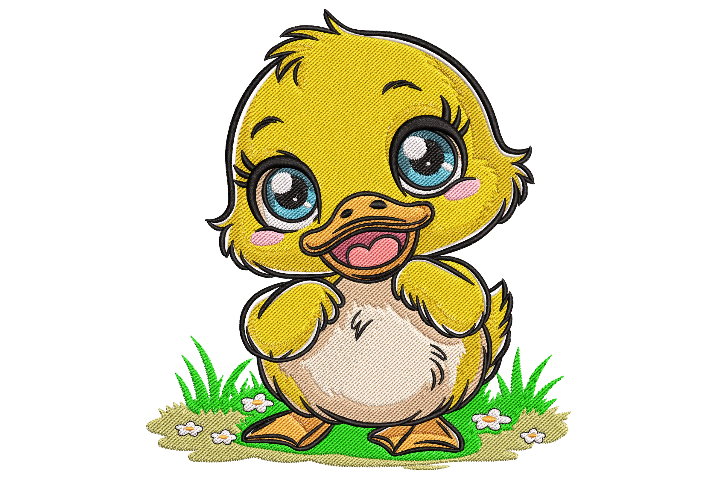 Yellow Duckling Embroidery Design