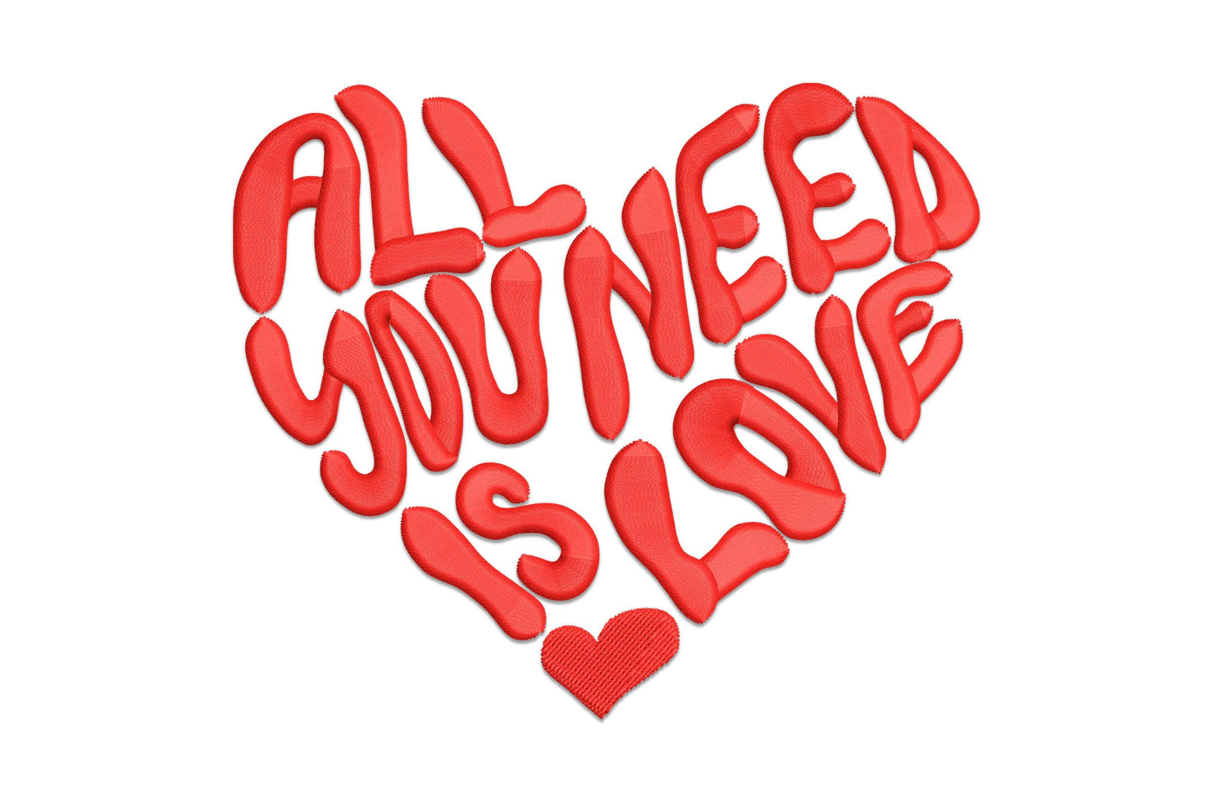 All we need is Love embroidery design