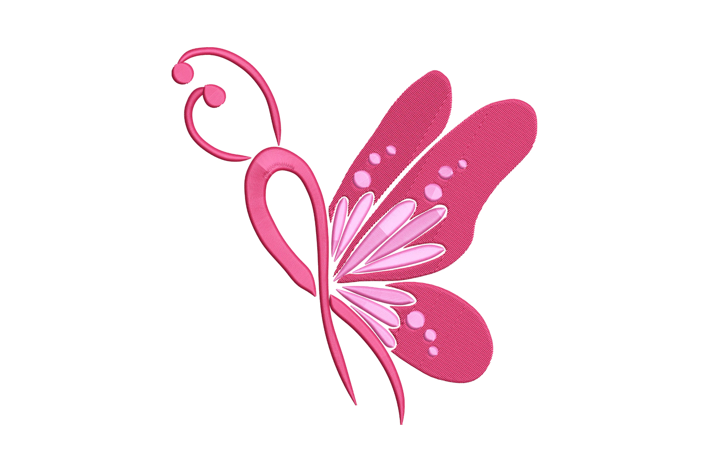 Pink Butterfly Embroidery Design