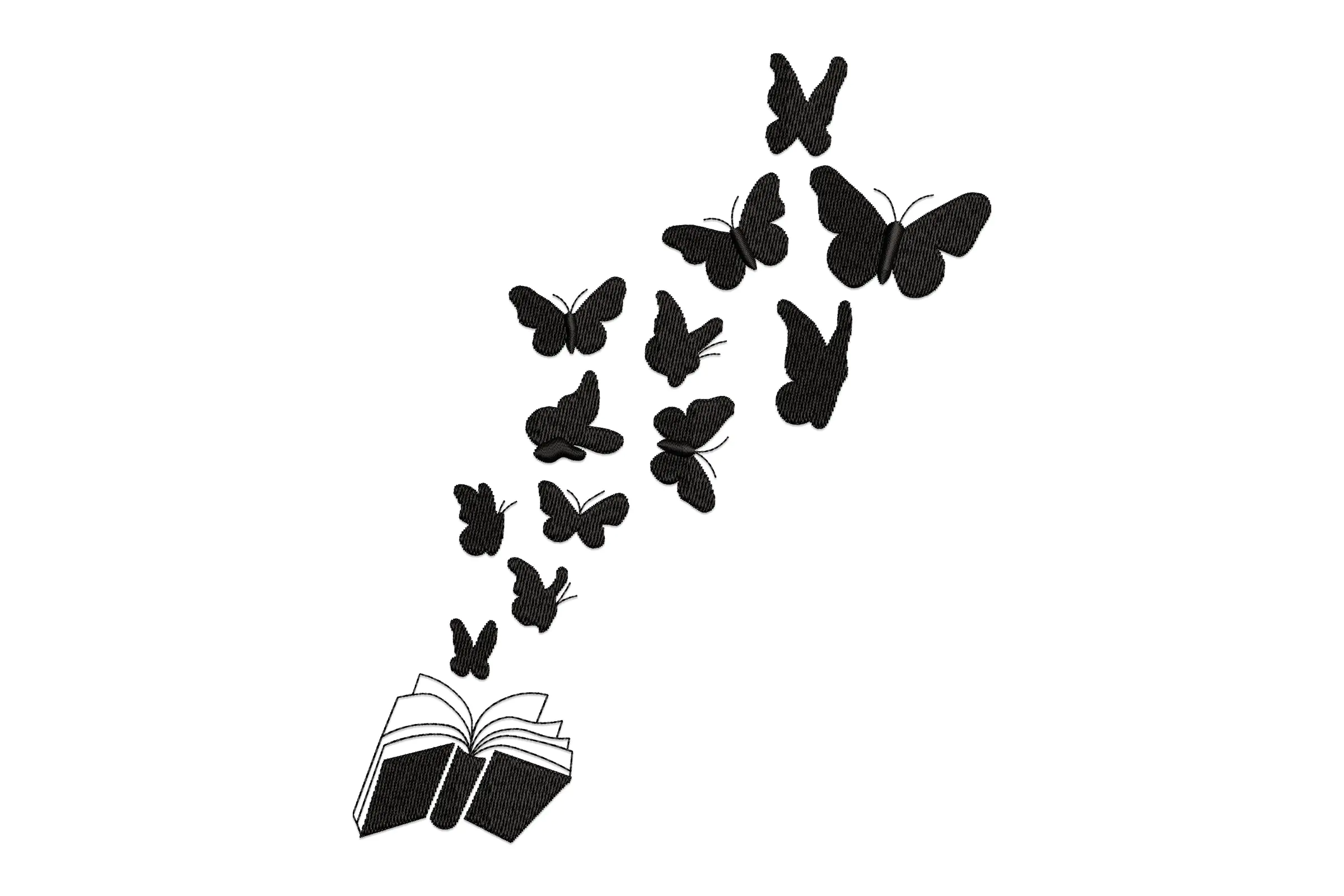 Butterfly Books Embroidery Design