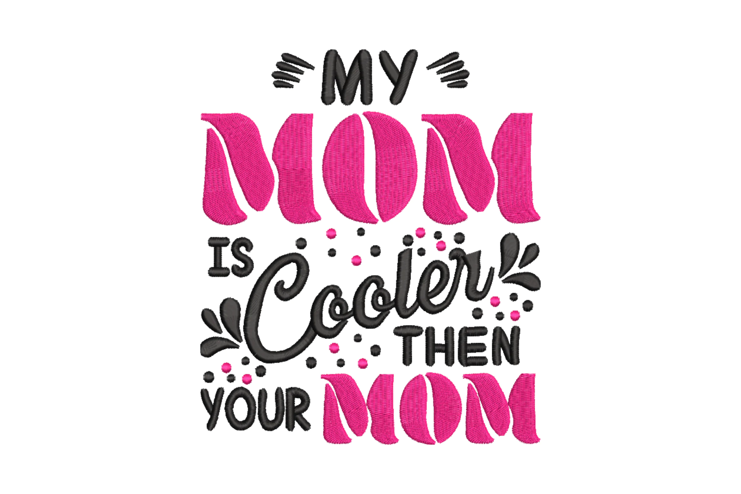 My Mom is Cooler Than Your Mom Embroidery Design