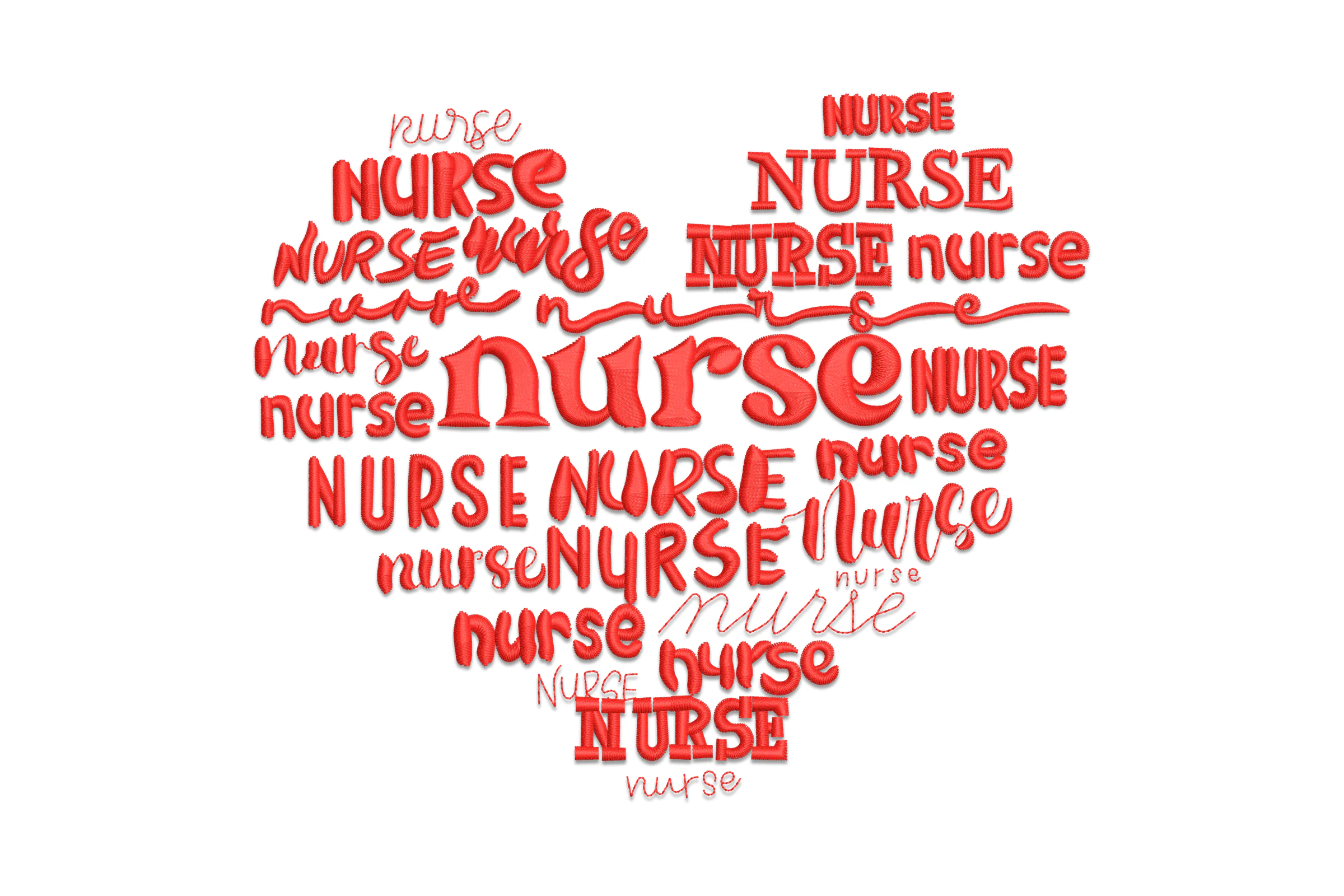 Nurse Heart Embroidery Design File