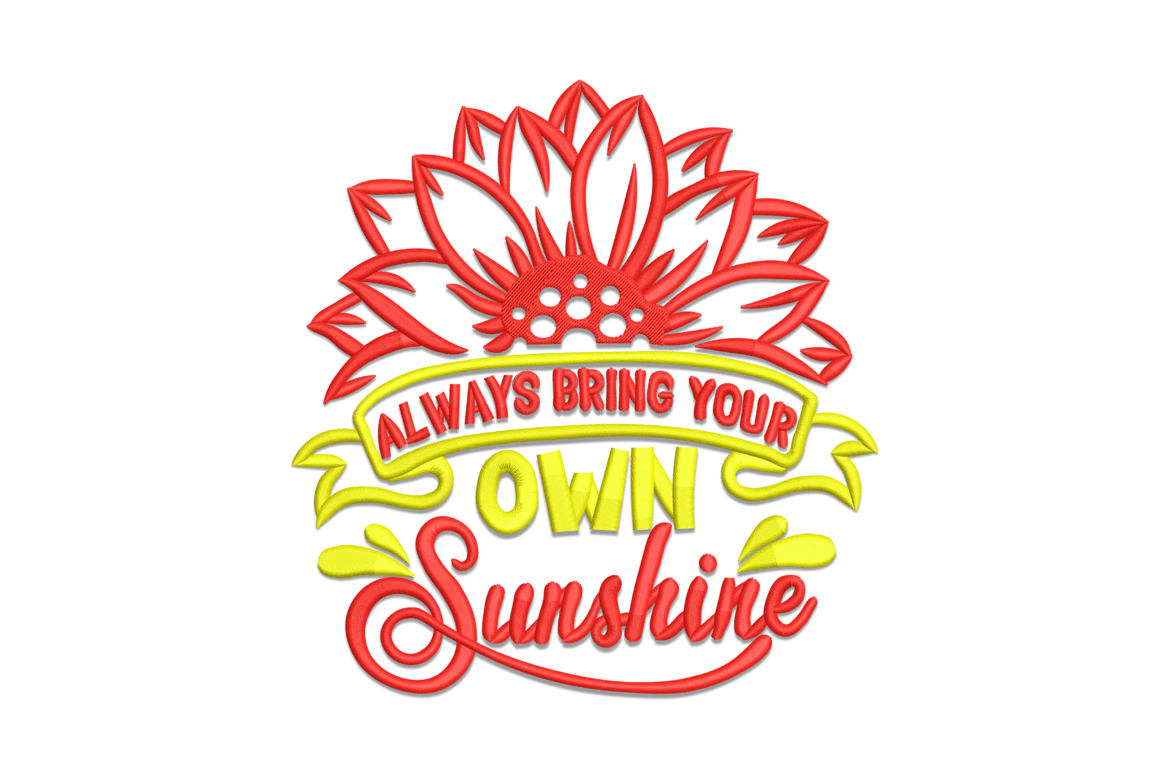 Always Bring Your Sunshine Sunflower Embroidery Design