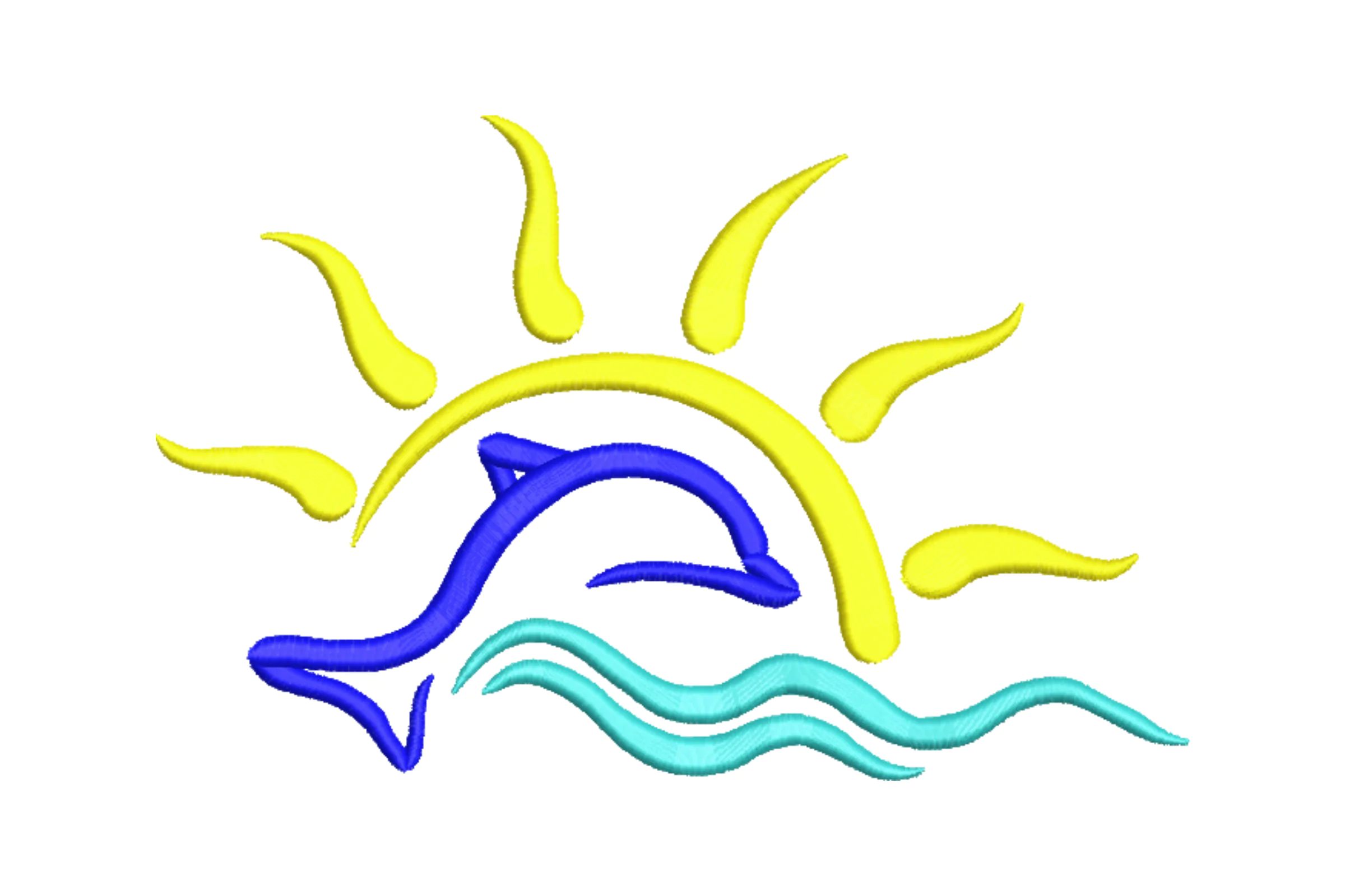 Dolphins Sunset Embroidery File