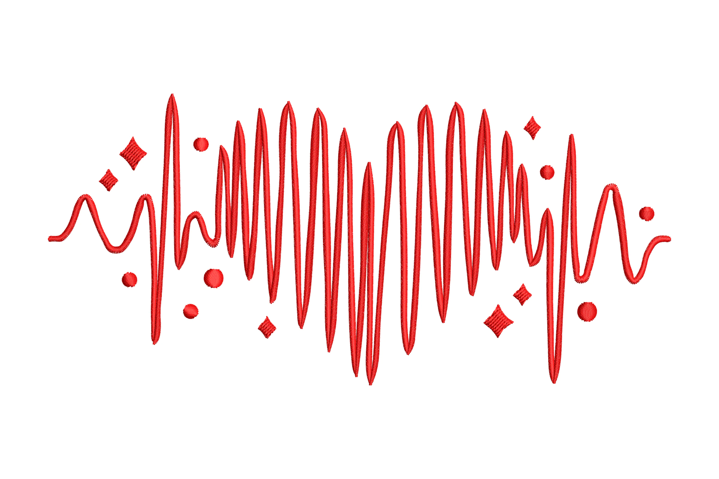 Heartbeat Embroidery Design