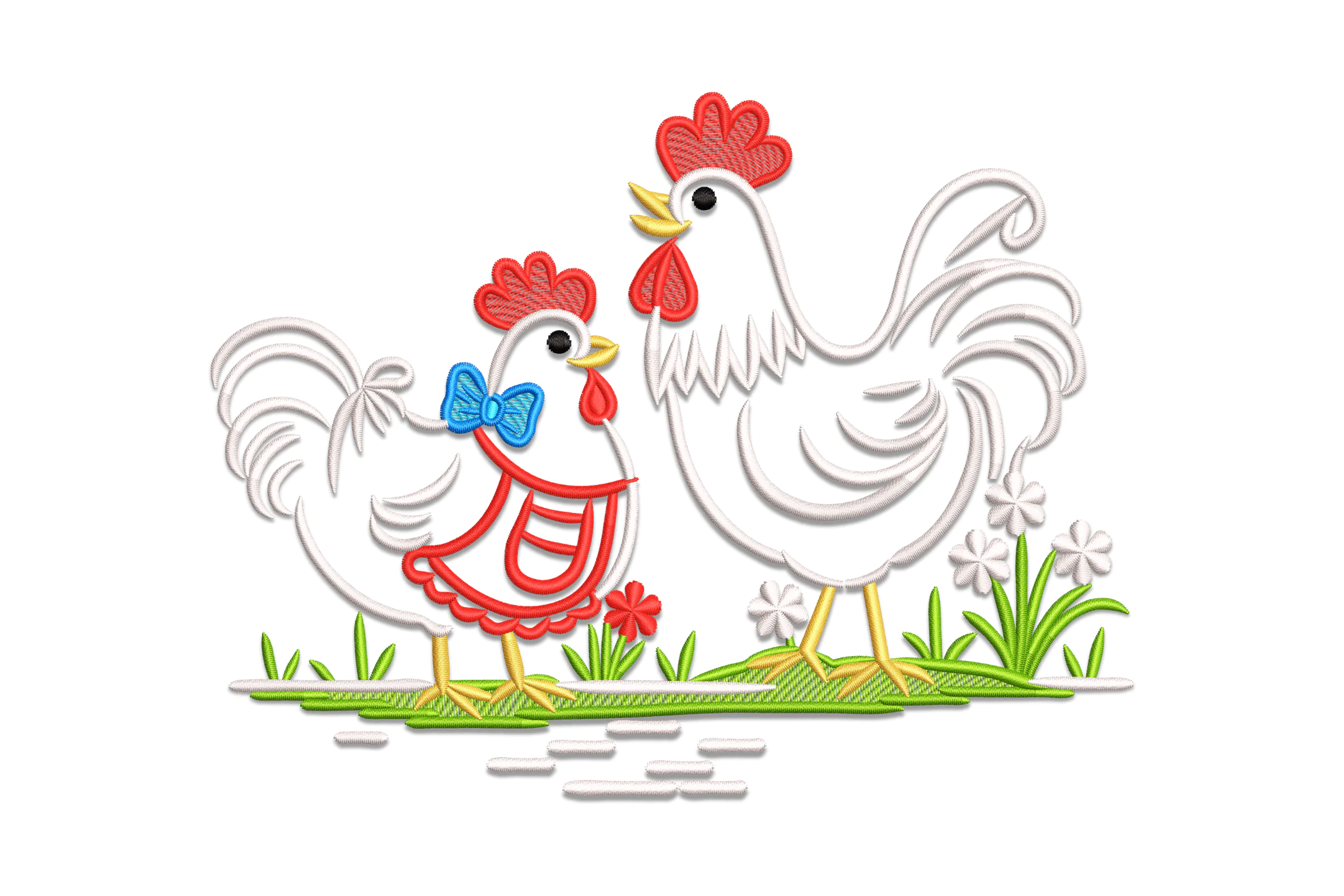 Chicken Embroidery Design pattern