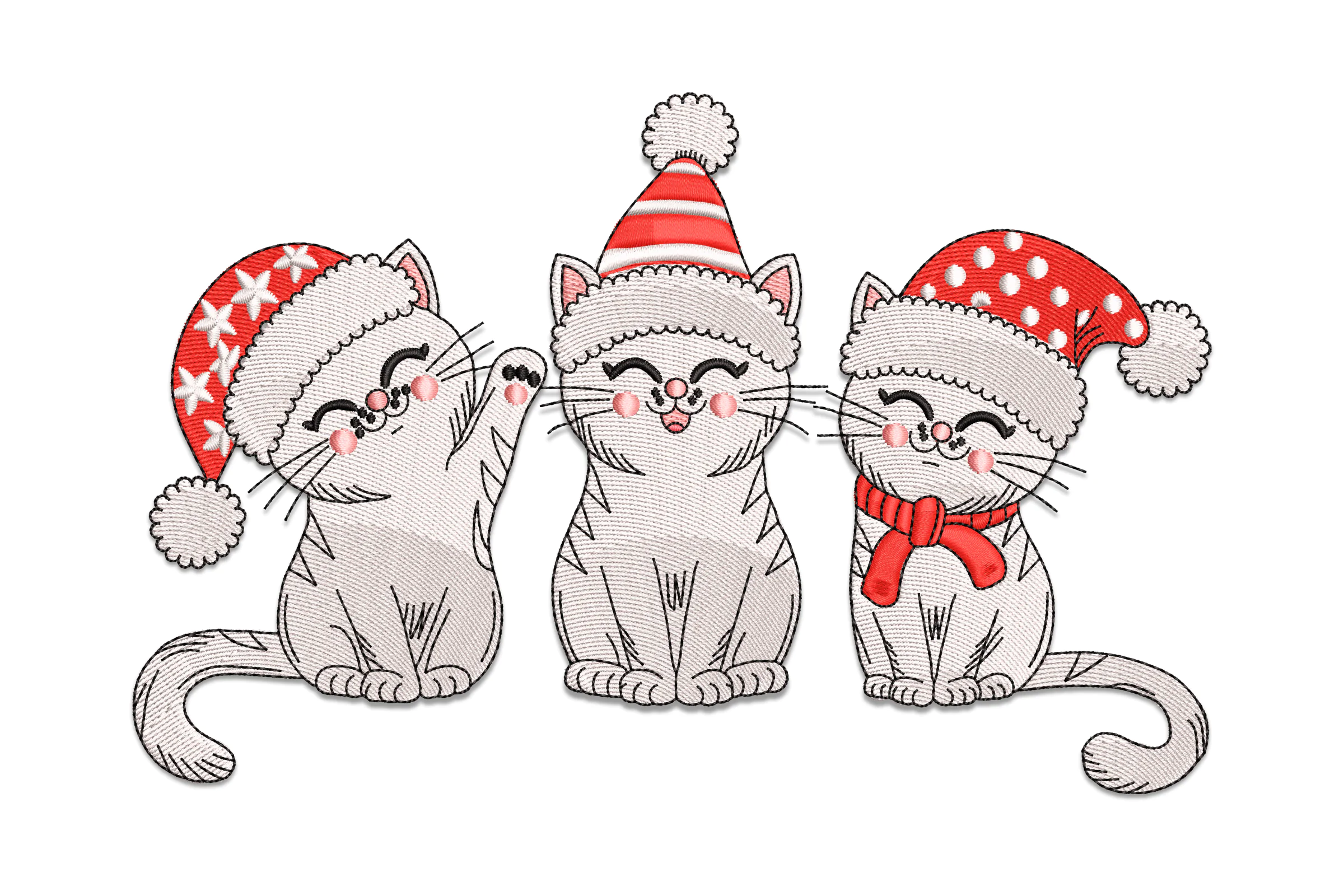 Christmas Cats Embroidery Pattern