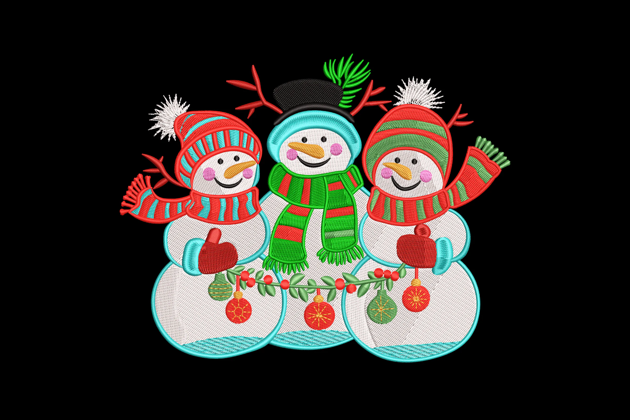 Snowman Christmas  Embroidery Design Pattern