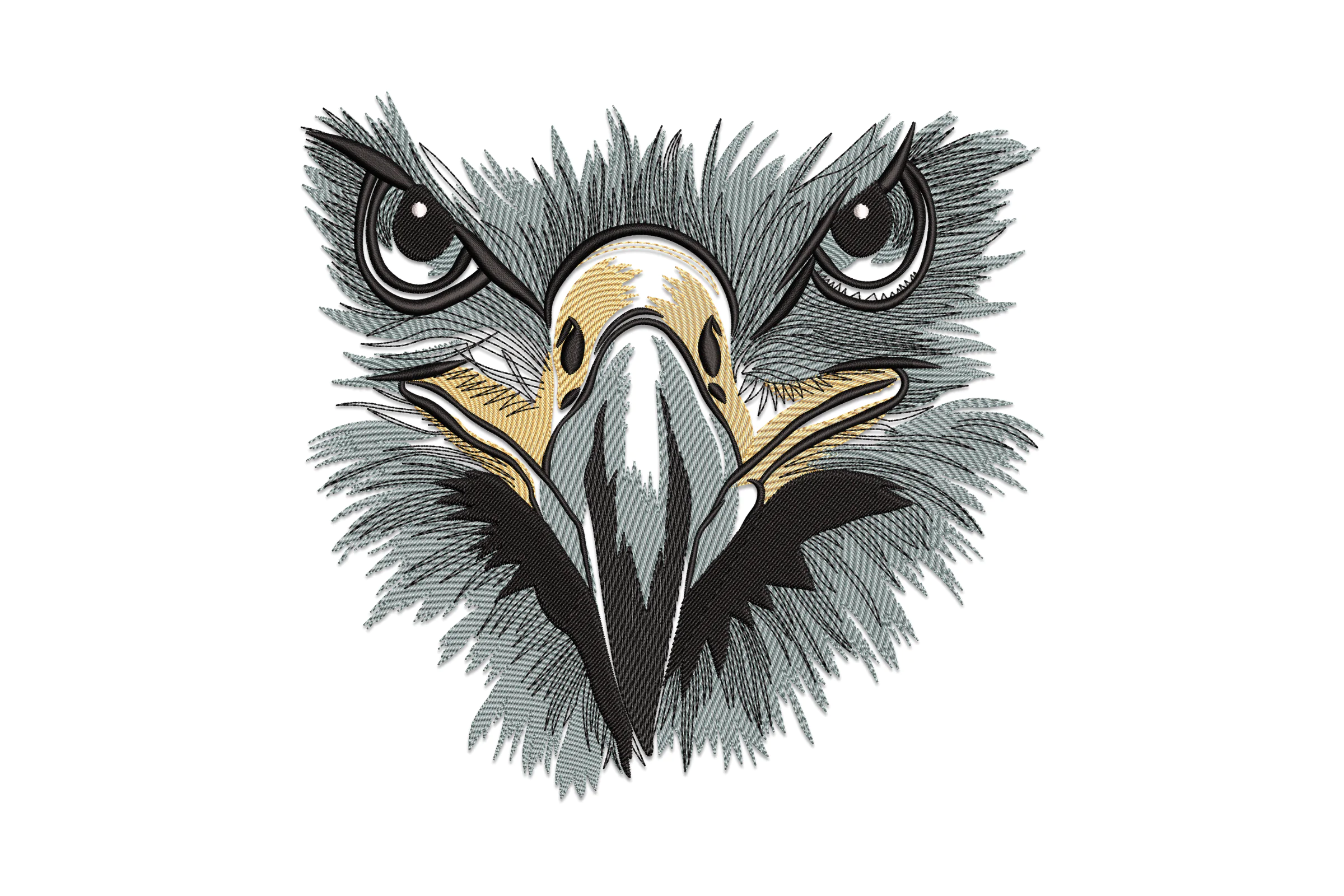 Eagle Face Embroidery Design