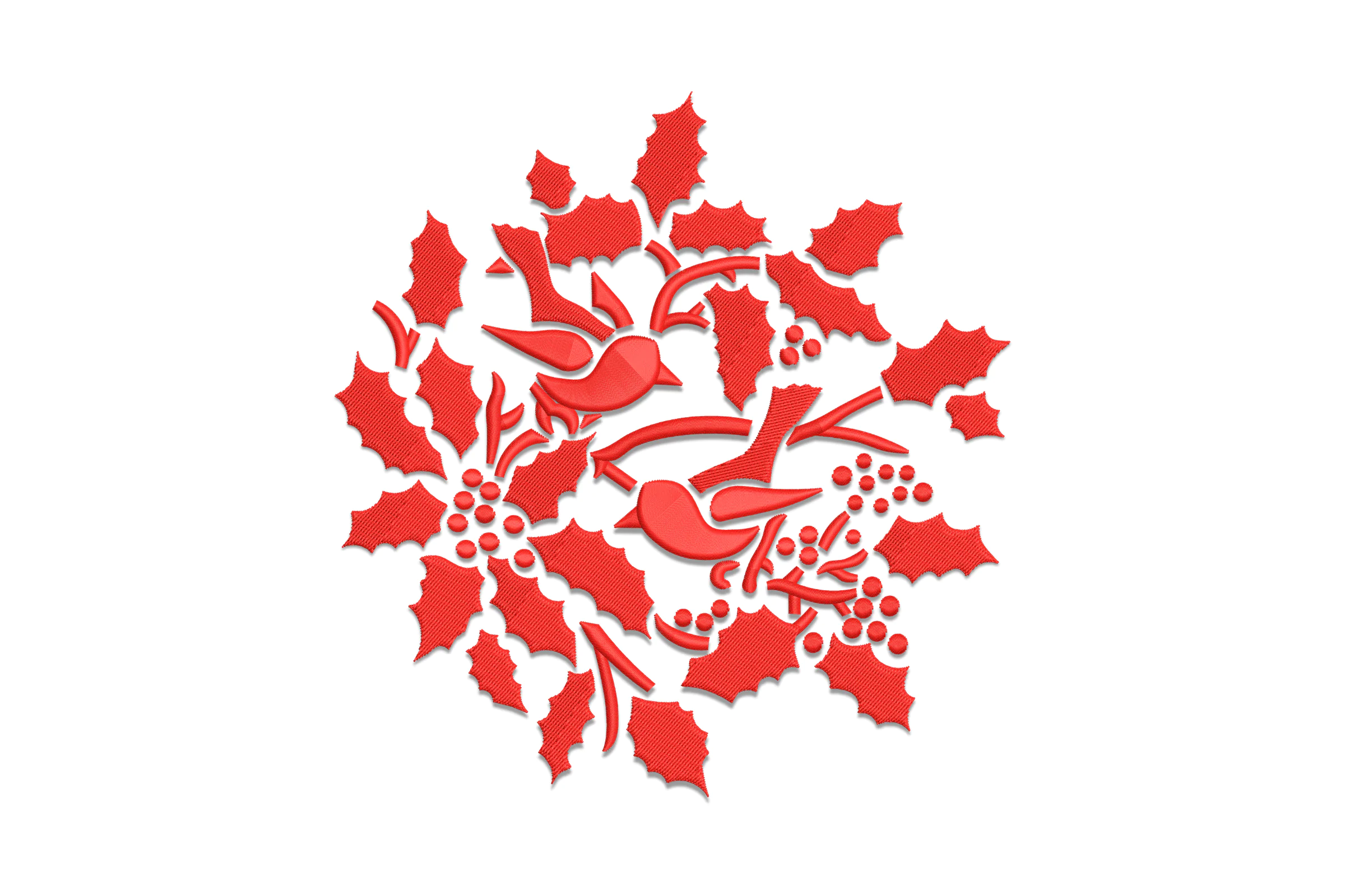 Christmas Holly leaves  Embroidery Design
