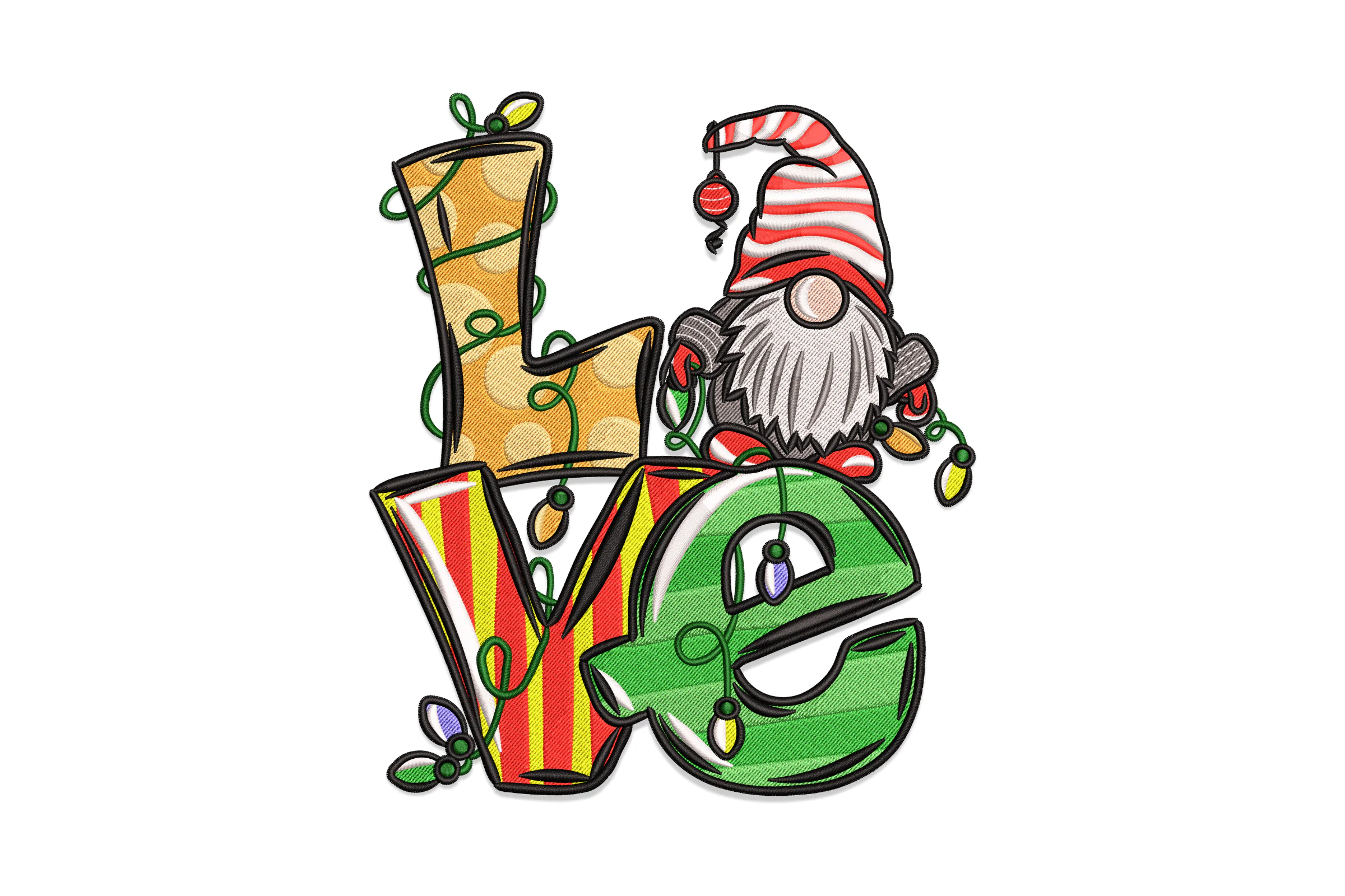 Love Christmas Embroidery Design