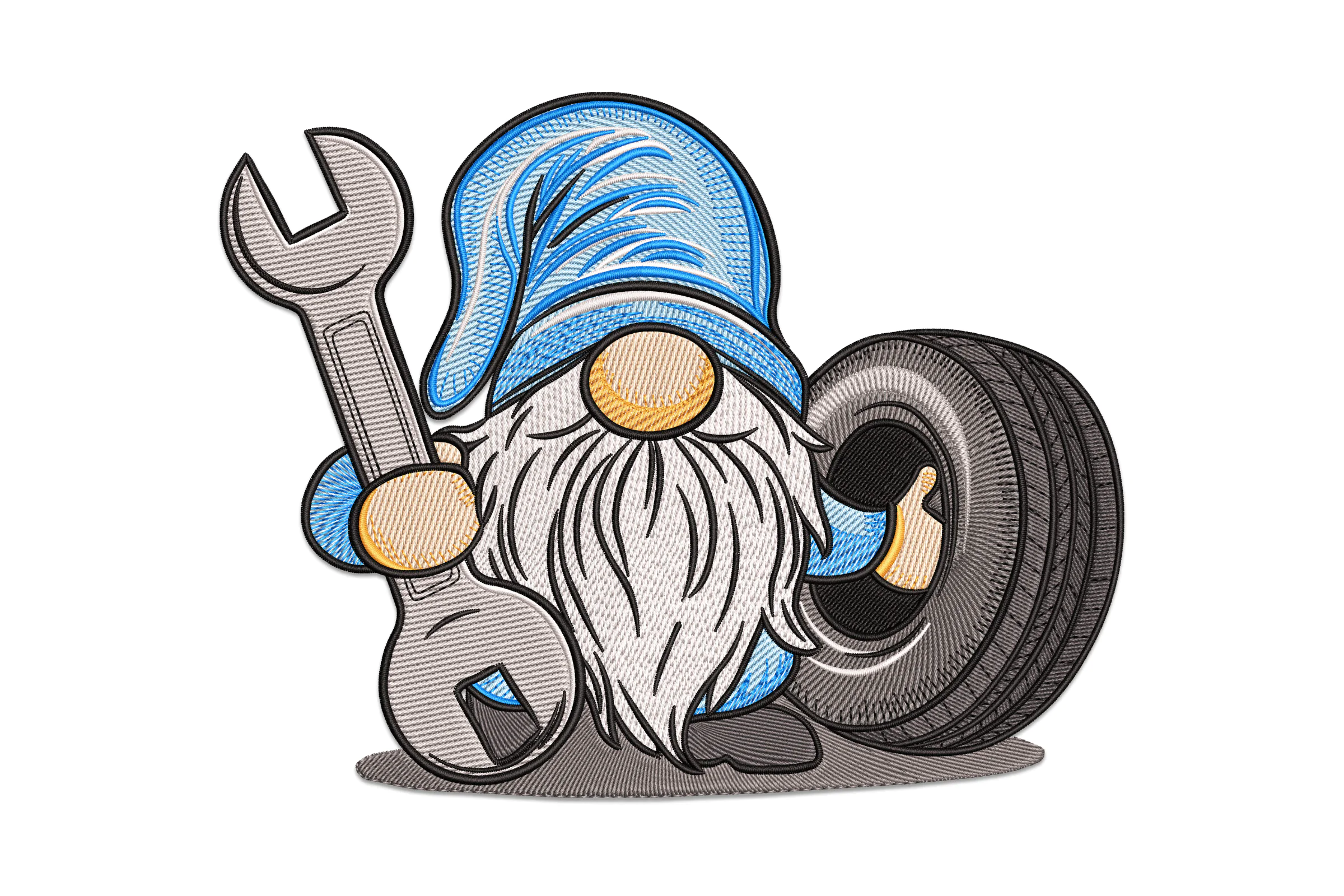 Car Mechanic Gnome Embroidery Design
