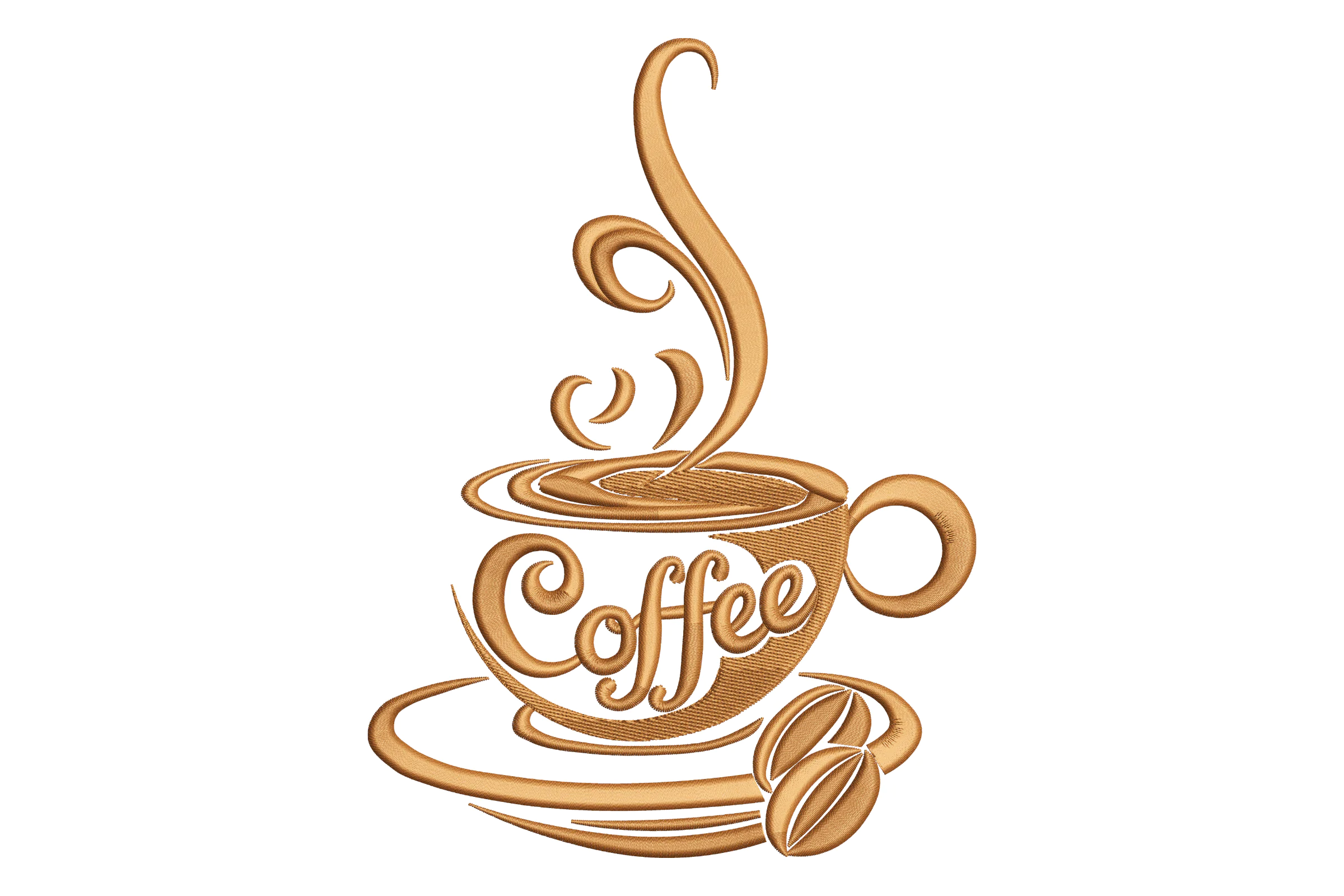 Coffee Cup Embroidery Design Pattern