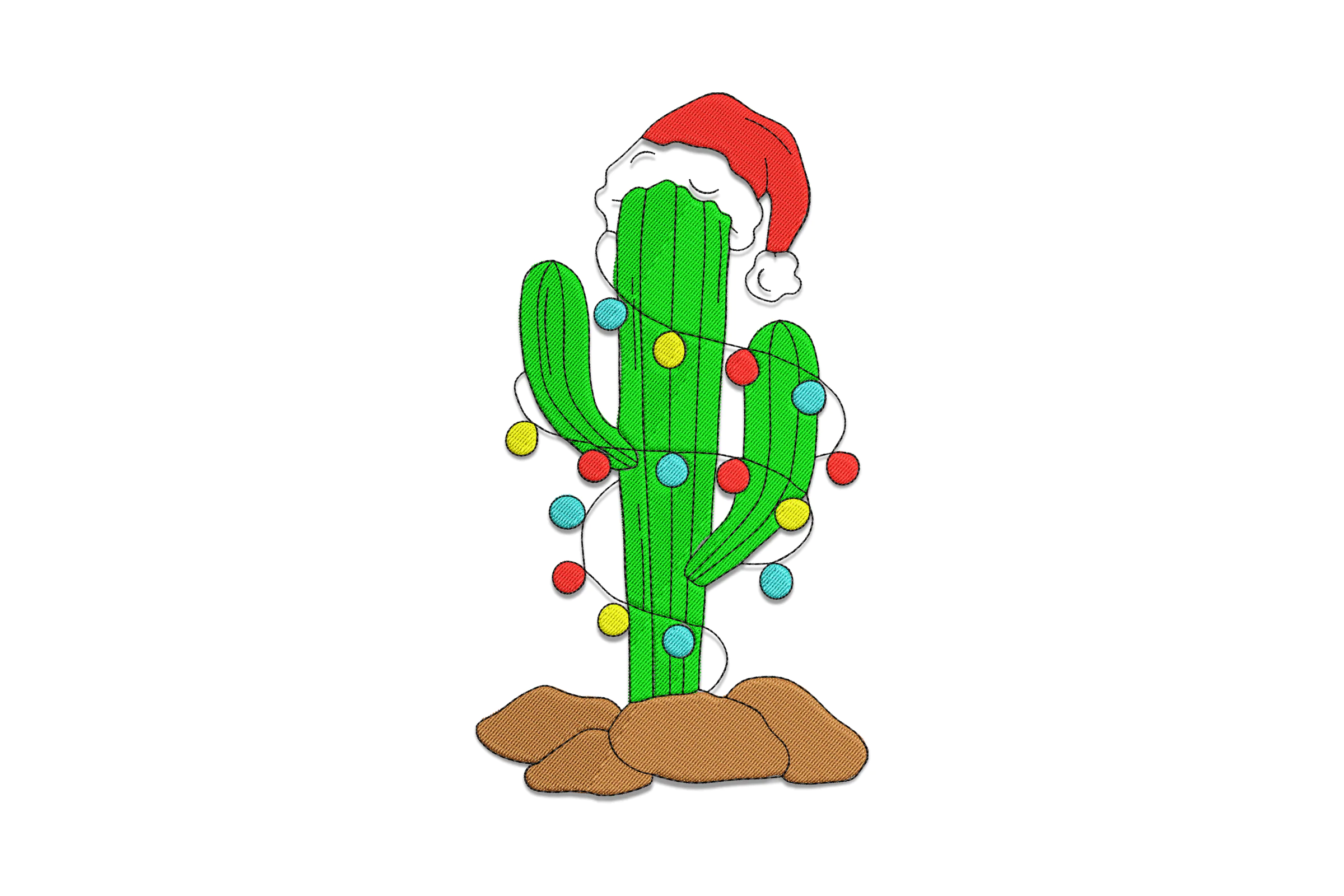 Christmas Cactus Embroidery Designn Pattern