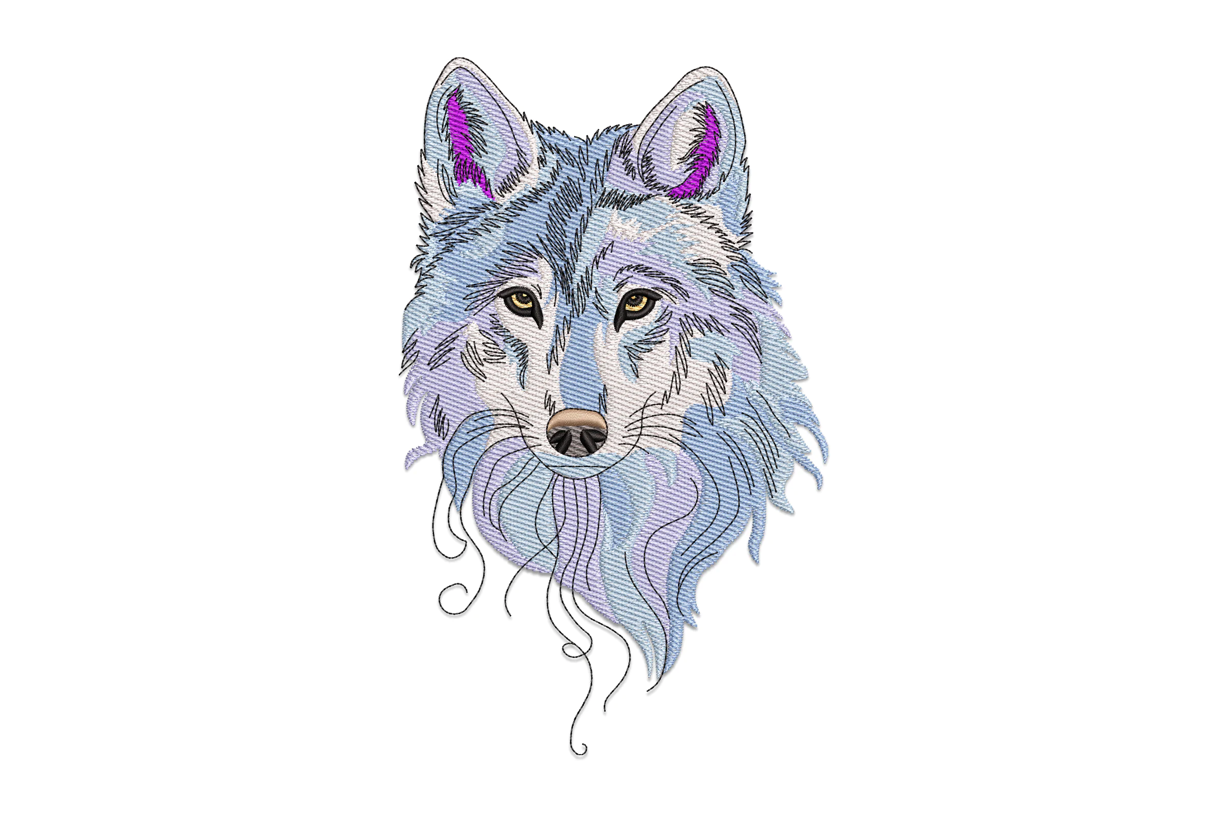 Wolf Head Embroidery Design