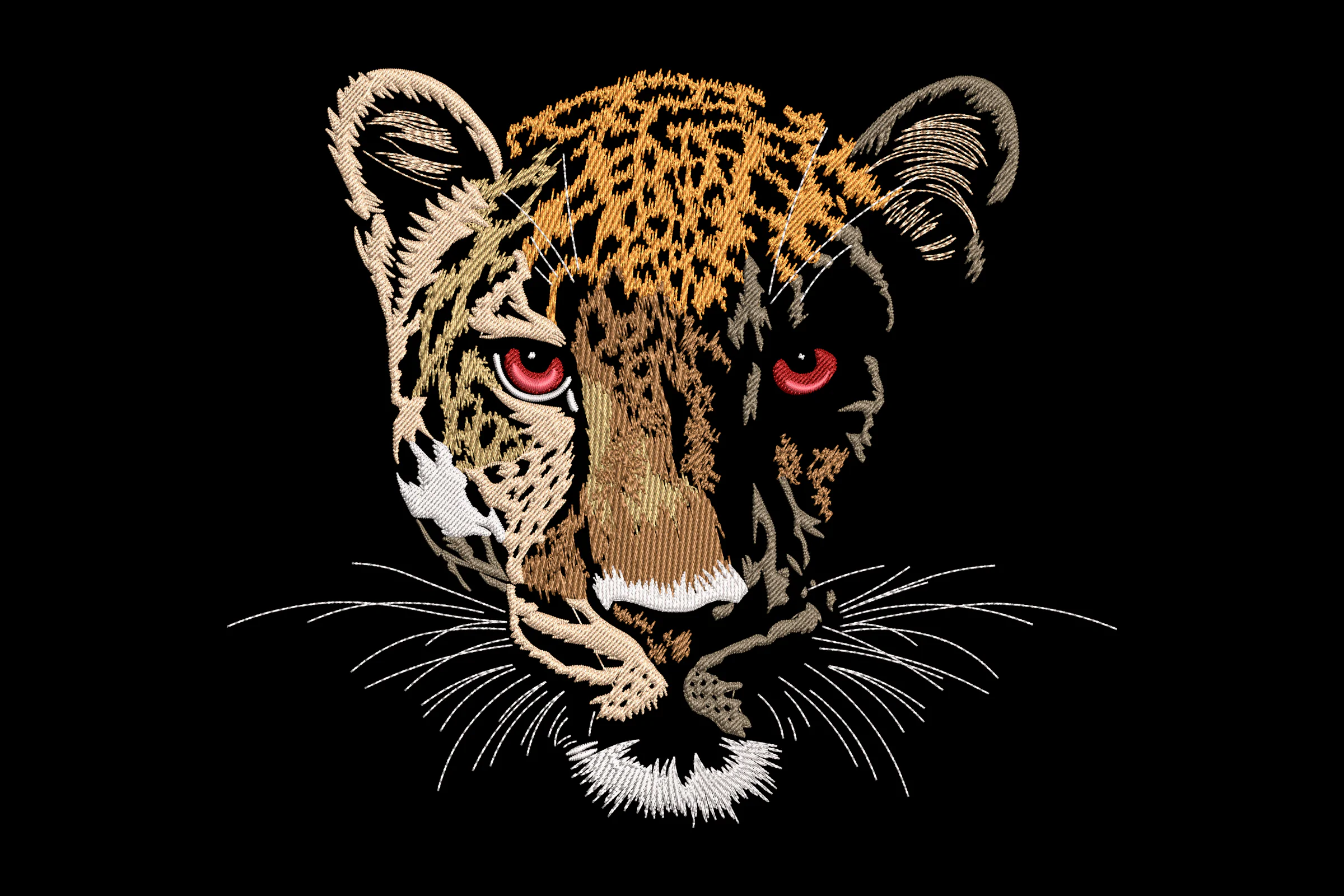 Leopard Face Embroidery Design File