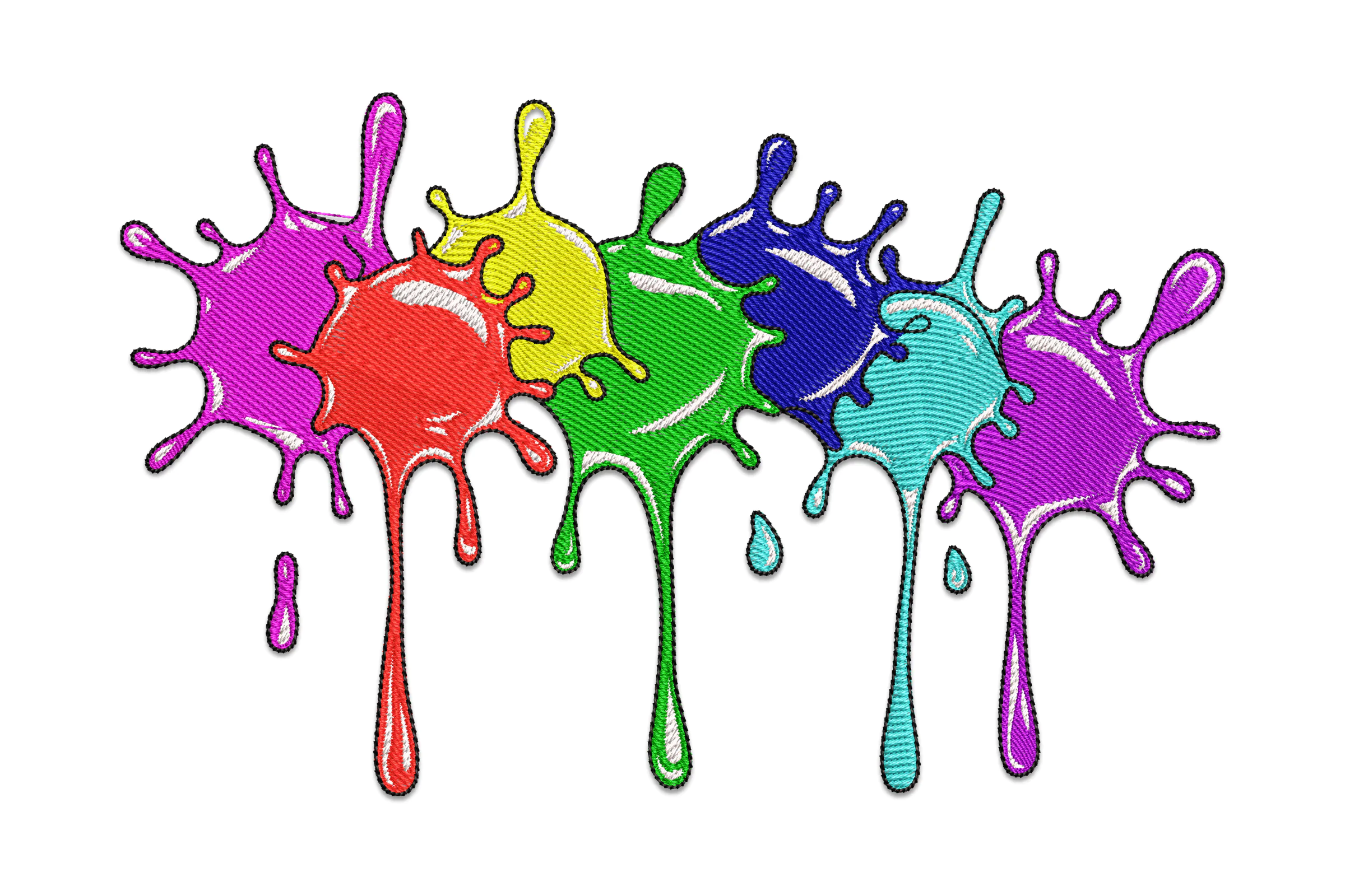 Paint Splash Embroidery Design