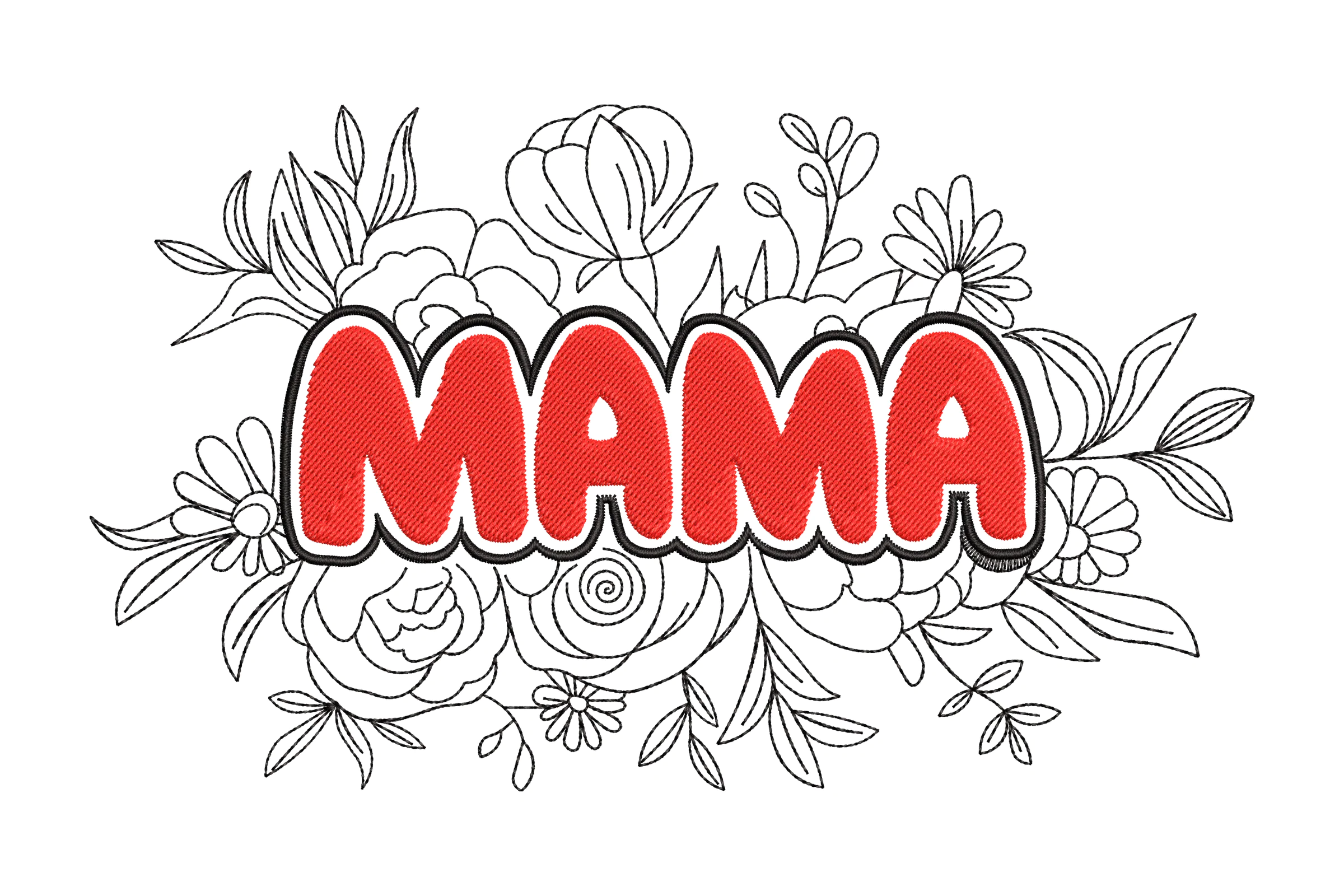 Floral Mama Machine Embroidery Design