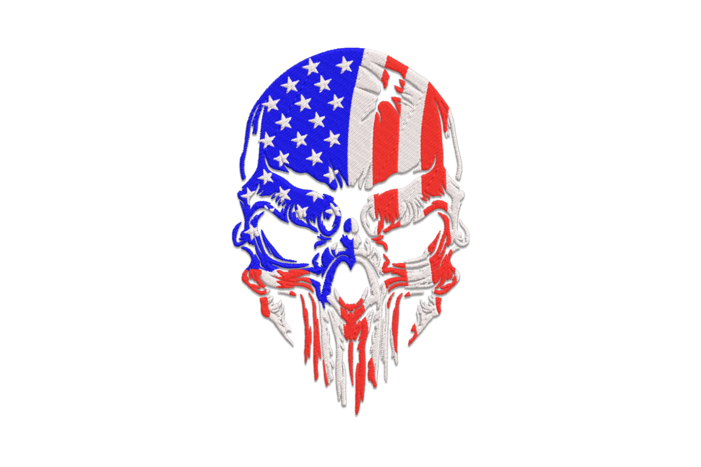 USA Punisher Skull Embroidery Design